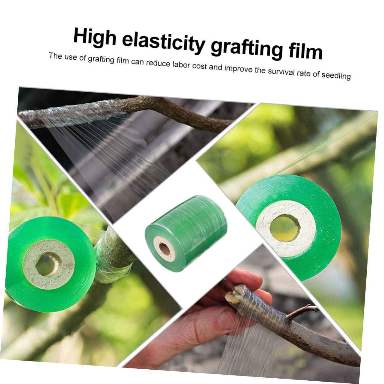 NUOBESTY 4rollen Selbstklebende Transparente Folie Grün Breit Dehnbar Für Pflanzen Veredelungsbänder Großes Veredelungsband Für Obstbäume Und Gartenlandwirtschaft