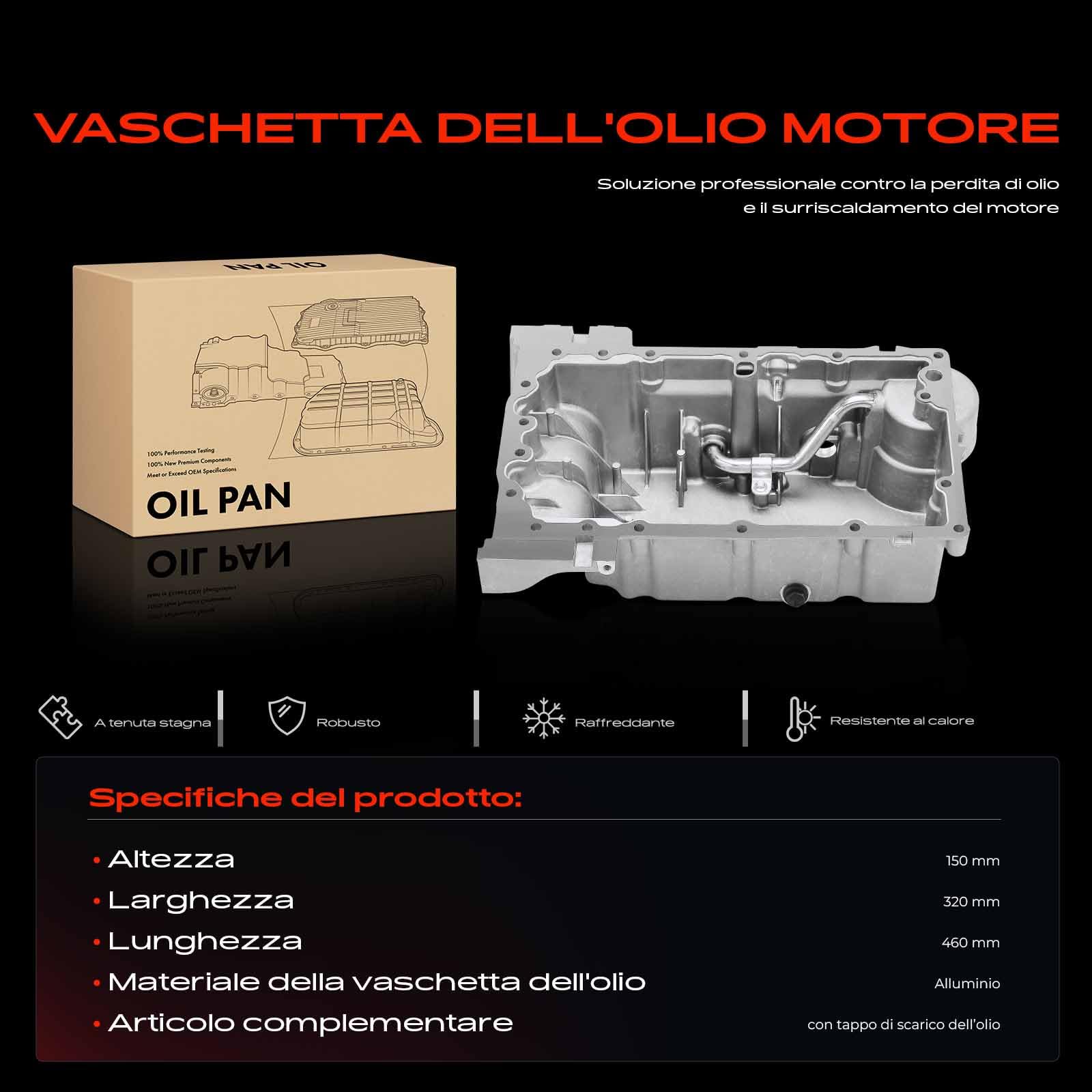 Frankberg Coppa dell'olio coppa dell'olio motore benzina/diesel 31460658 | Compatibile con: XC60 II 246, XC90 II 256