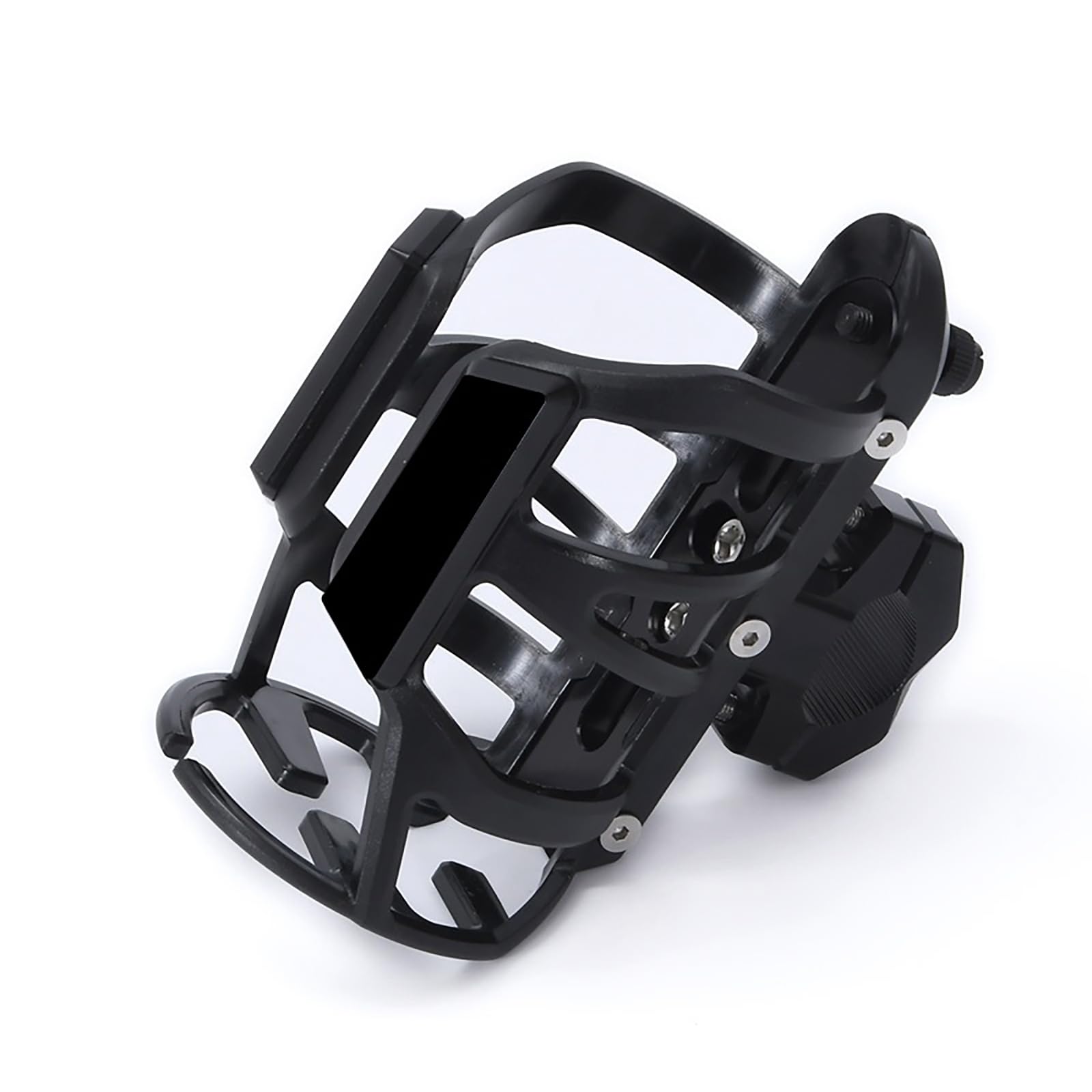 Portabicchieri per Moto per Harley Davidson Dyna Low Rider 1978-2024-pr, Regolabile Antiurto Portabottiglie per Moto Universale Porta Borraccia Moto Bevande Motociclistiche,B Black