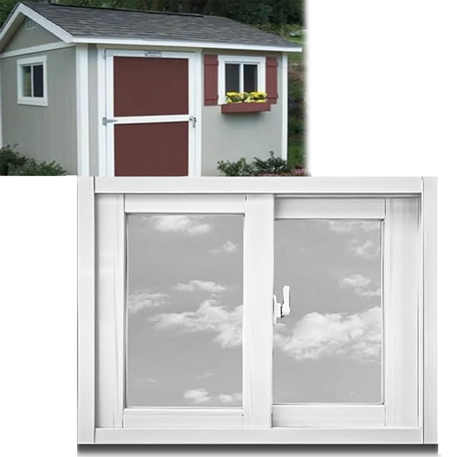 White Aluminum Sliding Replacement Window - Tempered Glass, Screen, Custom Size For Basement, Shed, Garage