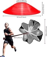 Vista 2 de Juego de entrenamiento de velocidad profesional y agilidad: incluye escalera de agilidad ajustable de 12 peldaños de 20 pies con bolsa