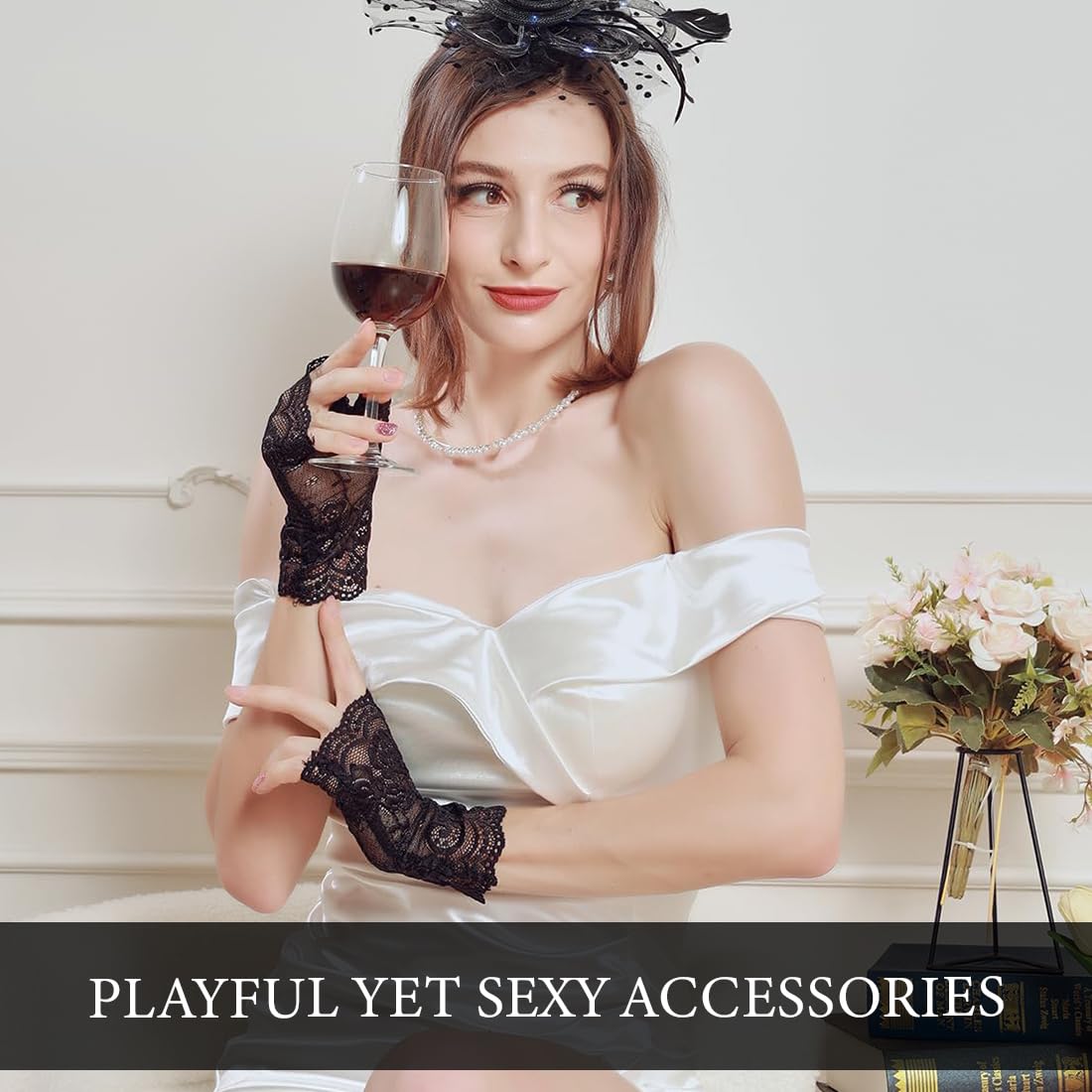 2 pary damskie krótkie koronkowe rękawiczki ślubne bez palców rękawiczki ślubne rękawiczki na przyjęcie herbaciane krótkie koronkowe rękawiczki eleganckie rękawiczki karnawałowe Halloween