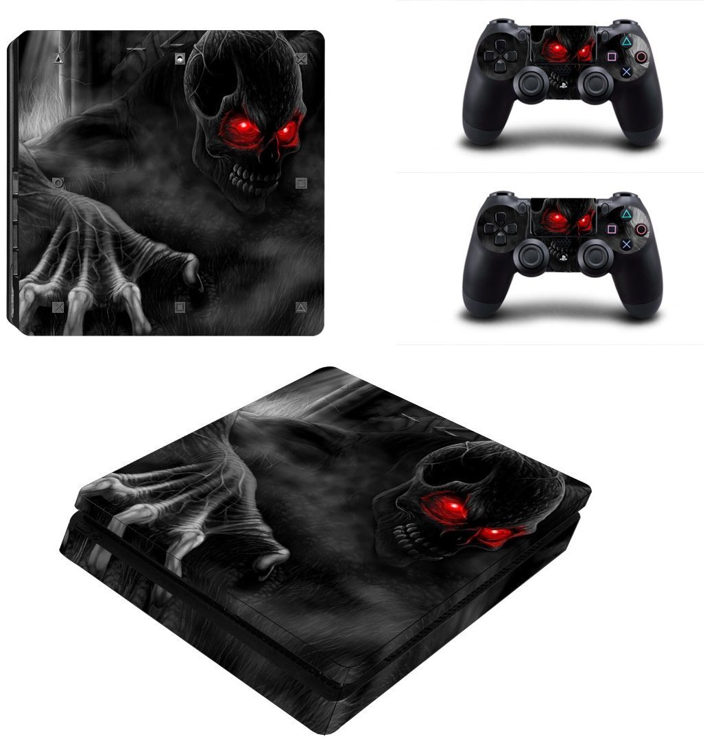 Elton Skeleton Black & Red Theme 3M Skin Sticker Cover for PS4 Slim Console and Controllers [video game] (B06XJMDSYS) Amazon Price History, Amazon Price Tracker