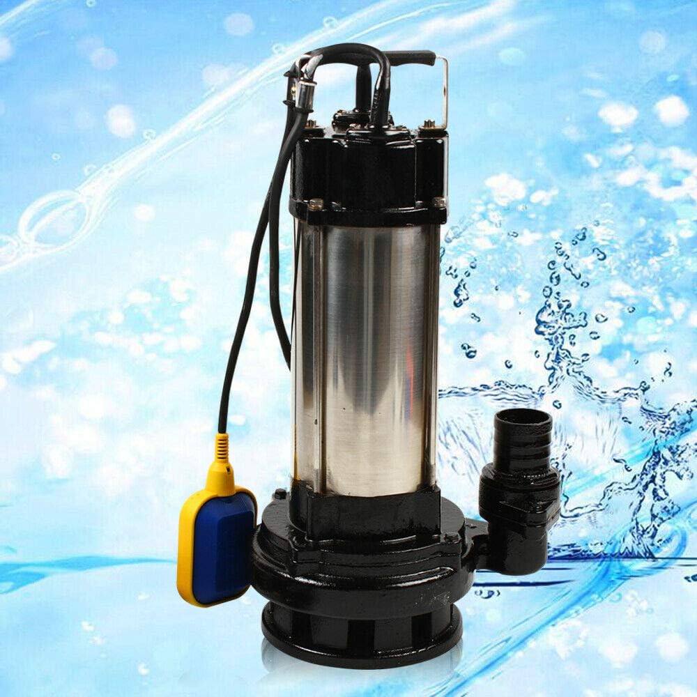 2-Takt Tauchpumpe Edelstahl Abwasserpumpe 1500W 36000 L/H Schmutzwasserpumpe Schumutzwasser Fäkalienpumpe mit Schwimmer Baupumpe Abfluss des lebenden Abwassers, den industriellen Einsatz, Garten