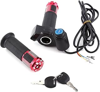 Alomejor Throttle Grip Manillar Bicicleta Eléctrica Scooter Media Muñeca Twist Grip Acelerador con Pantalla LED