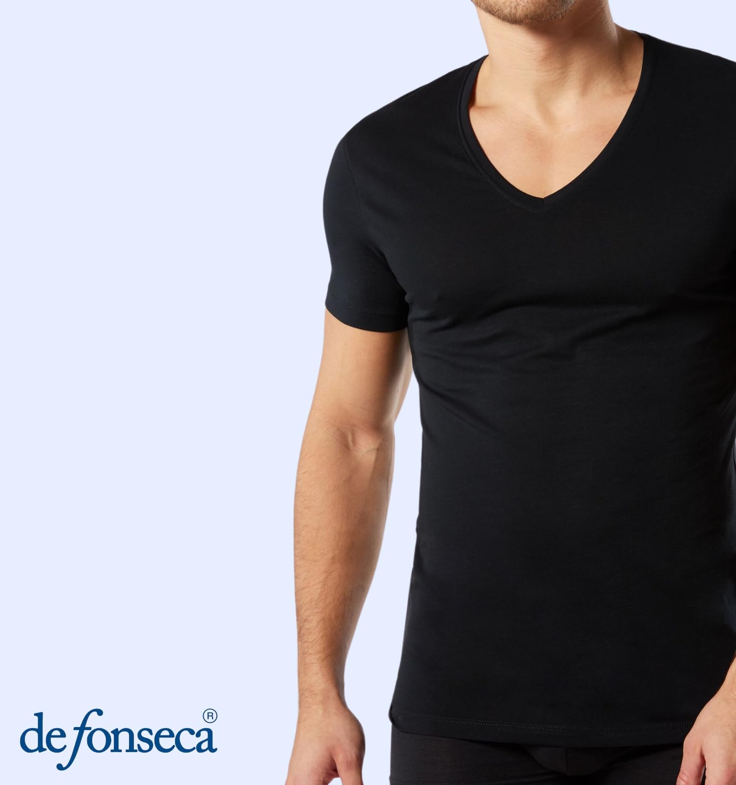 Intimitaly deFonseca - Set 3 Magliette Intime Uomo Cotone Pettinato Girocollo e Scollo V T Shirt Finissima Cuciture Piatte Intimo Maglietta Uomo Nera Bianca e Colorata