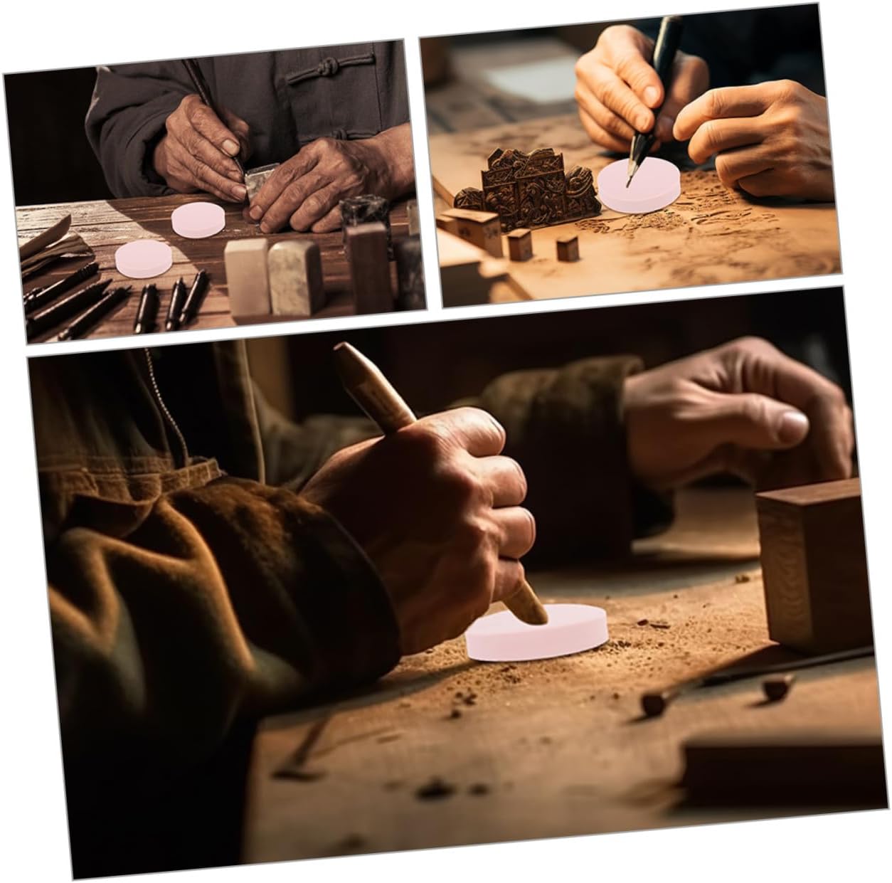 TEHAUX 6pcs Hand Carving Rubber Blocks for Crafts Portable Multi-Function Rubber Stamps for Stamp Making for Scrapbooking and Card Making