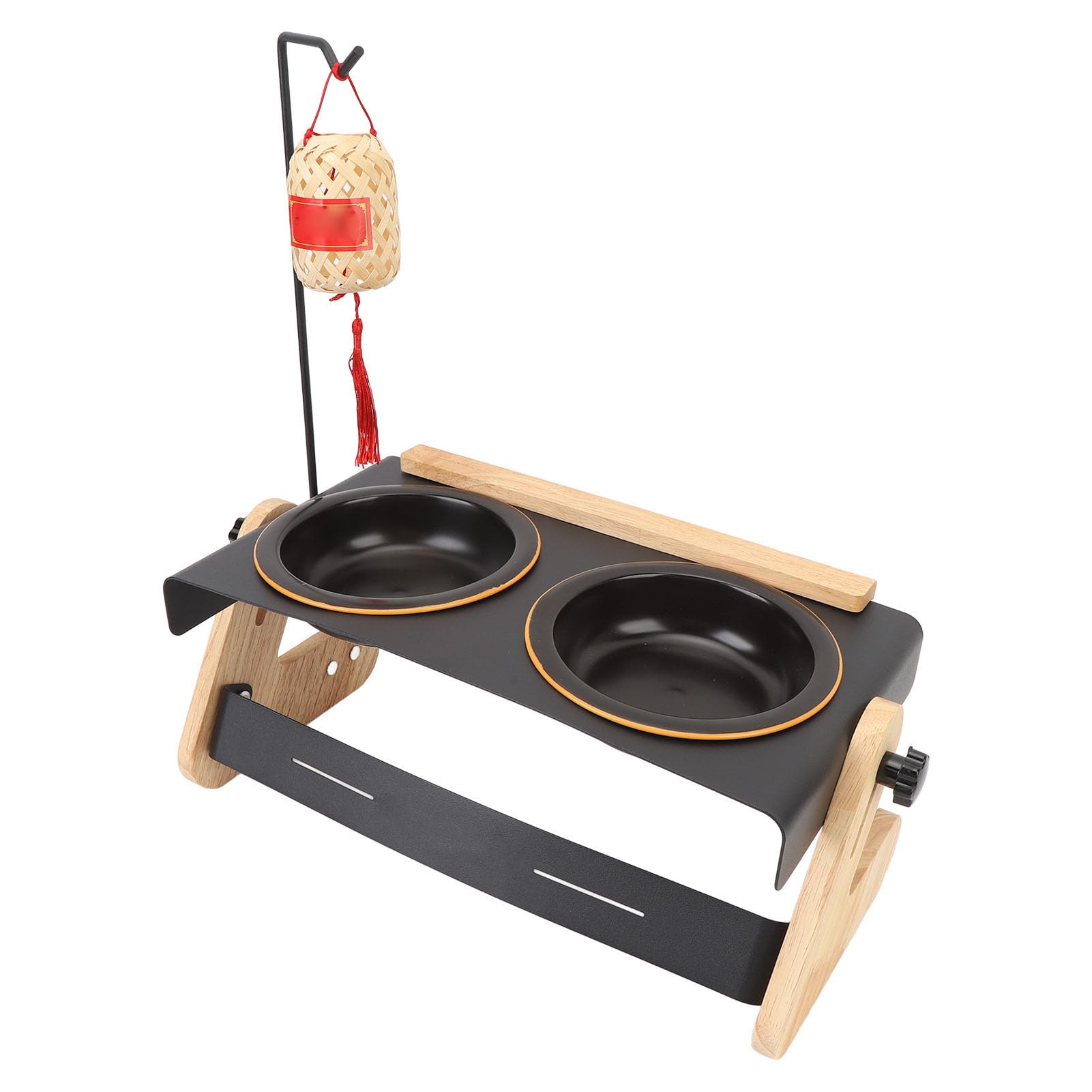 HEEPDD Soporte para Cuencos para Perros Elevados de Ajustable con Diseño en Forma de W y Cuencos de Cerámica para Acampar Al Aire Libre y Uso Nocturno