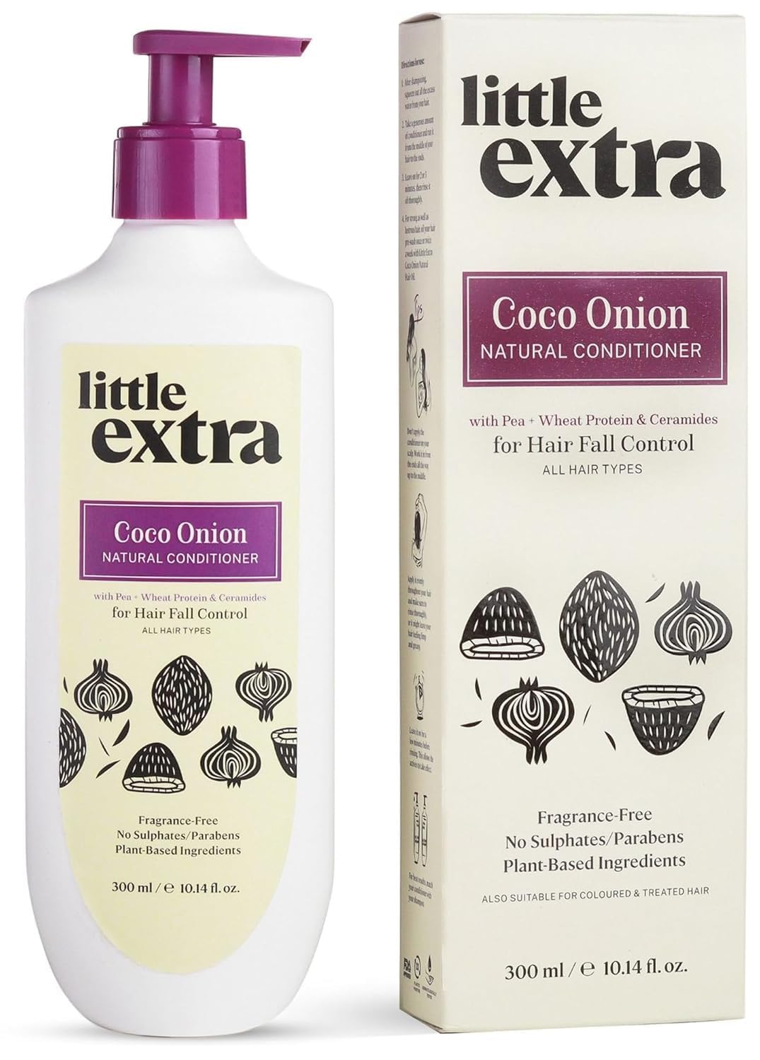Coco Onion Natural Conditioner for Hair Fall Control without Silicon, Sulphate, Paraben and Harmful Chemicals for Women and Men, 300 ml