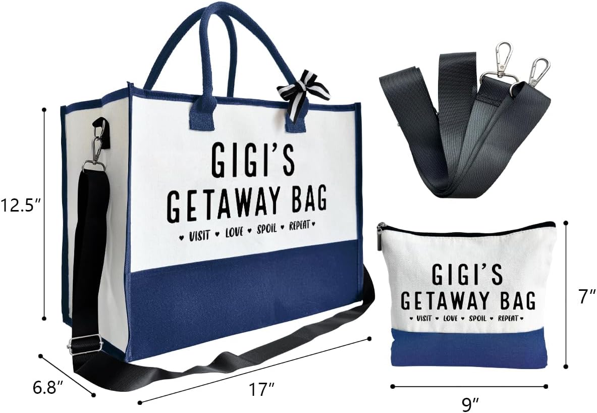 SUSZDOU GIGI Canvas Tote Bag, Grandma Birthday Gift Beach Shopping Bag
