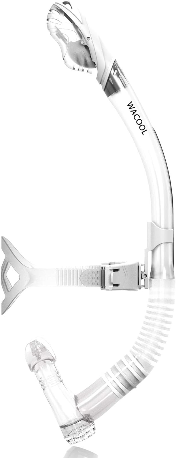WACOOL Training Headstrap Support Dry Top Snorkel Tube Comfortable Mouthpiece One-Way Purge Valve for Pool Open Water Scuba Lap Swimming Swimmer Diving Snorkeling