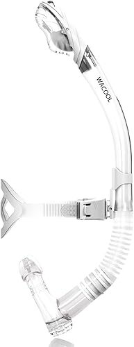 WACOOL Soporte para la cabeza de entrenamiento, tubo de esnórquel con parte superior seca, boquilla cómoda, válvula de purga unidireccional para