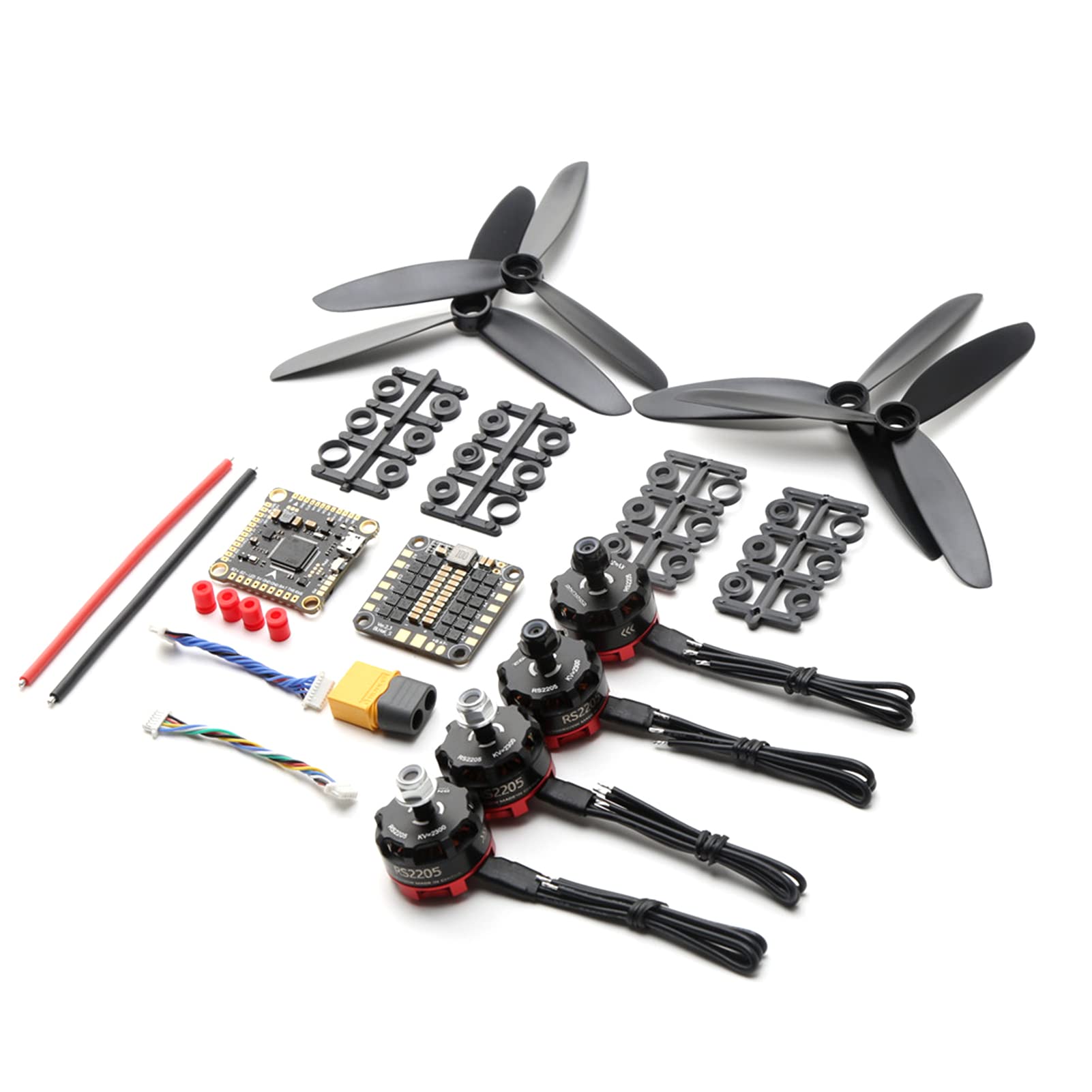 ESC,GONEER 2205 2300KV Brushless Motor 4pcs With 30A BLHeli_S ESC F4V3 Flight Controller 5045 Propeller Kits for FPV Racing Drone Multicopter