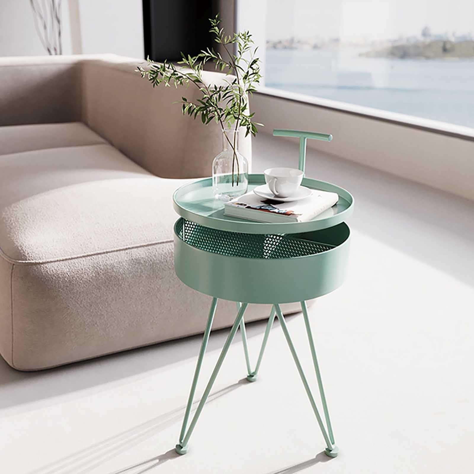 Tavolino Salotto Vicco 100x60cm - Antracite/Rovere, Con Ripiano, Design Moderno Per Soggiorno