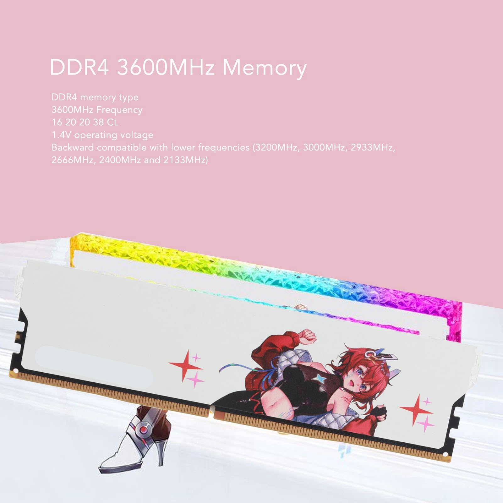 Generic Pamięć RAM DDR4, XMP2.0 Rozpraszanie Ciepła Stabilna wydajność Moduł Pamięci Stacjonarnej 3600 MHz Komputer do Gier (16 GB (2x8 GB))