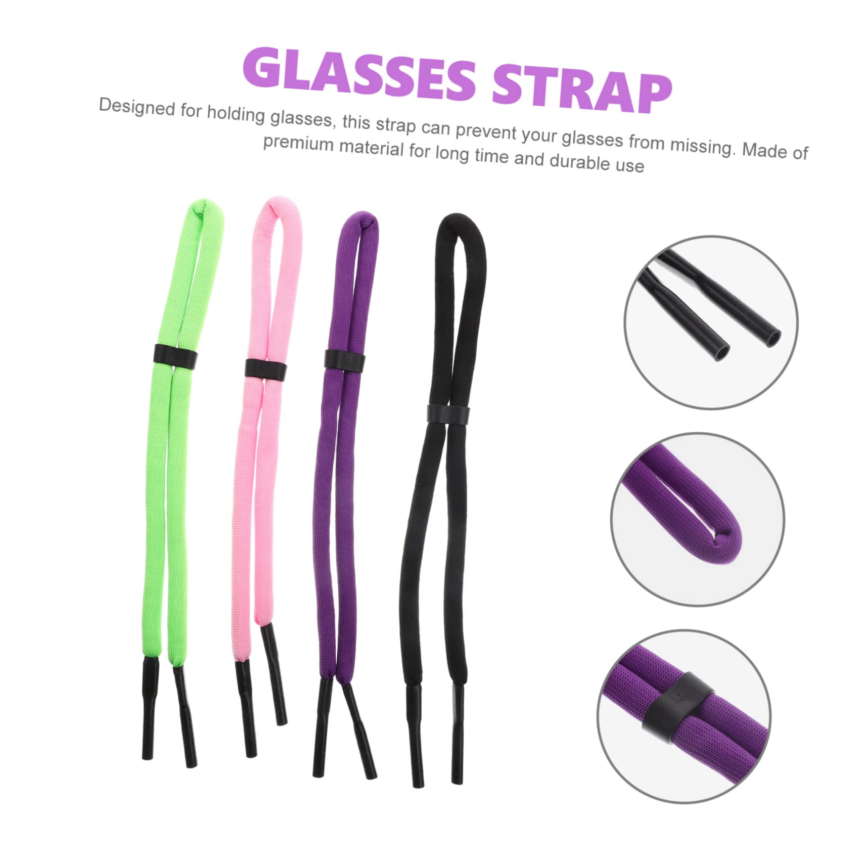 OSALADI 20pièces Sangles De Lunettes Réglables Accessoires Colorés Pour Hommes Anti-dérapants Et Pratiques Pour Sport Élastiques De Maintien Pour Lunettes De Soleil