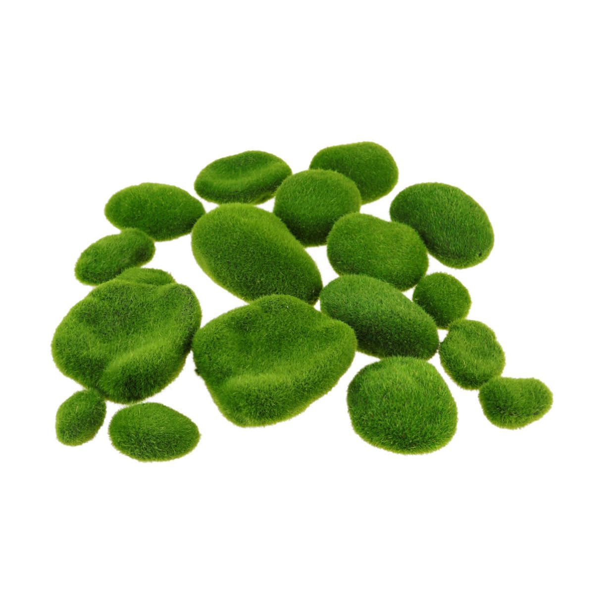 NUOBESTY 3 Juegos Bola De Musgo Verde Bandejas Decorativas Miniatura De Musgo De Piedra Acuario De Rocas De Piedra De Cubierta De Imitación Green 19 Uds * 3