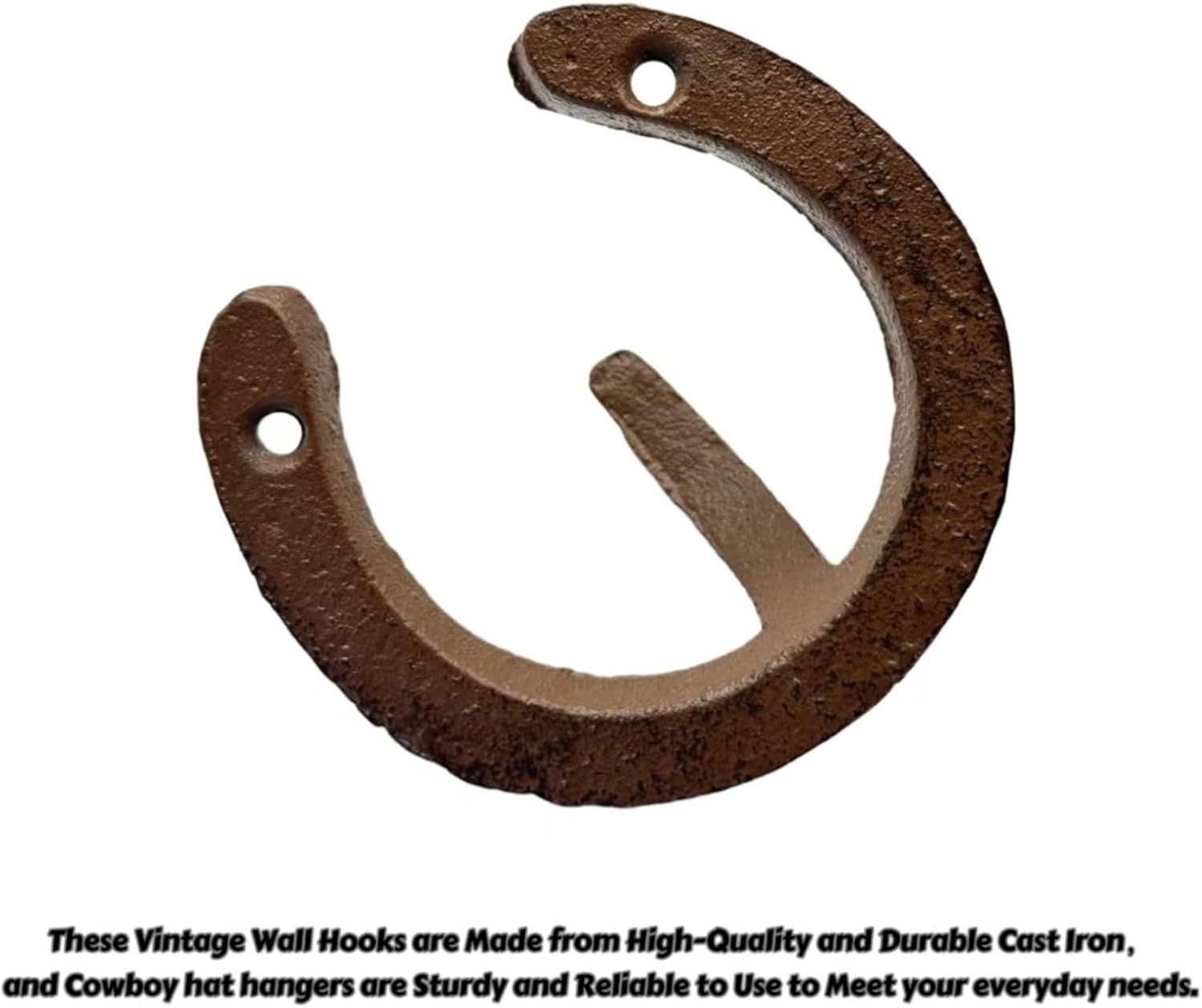 4 PCS Cast Iron Horseshoe Wall Hooks, Vintage Farmhouse Decorative Hooks for Coats, Hats&Towels, Heavy Duty Rustic Home Decor Coat Hooks