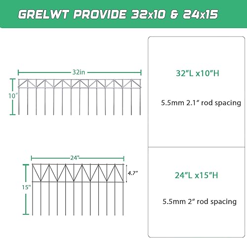 Miniatura 4 de GRELWT Paquete de 5 vallas de barrera de animales de 24 pulgadas de largo x 15 pulgadas de alto, valla subterránea sin excavación, estacas