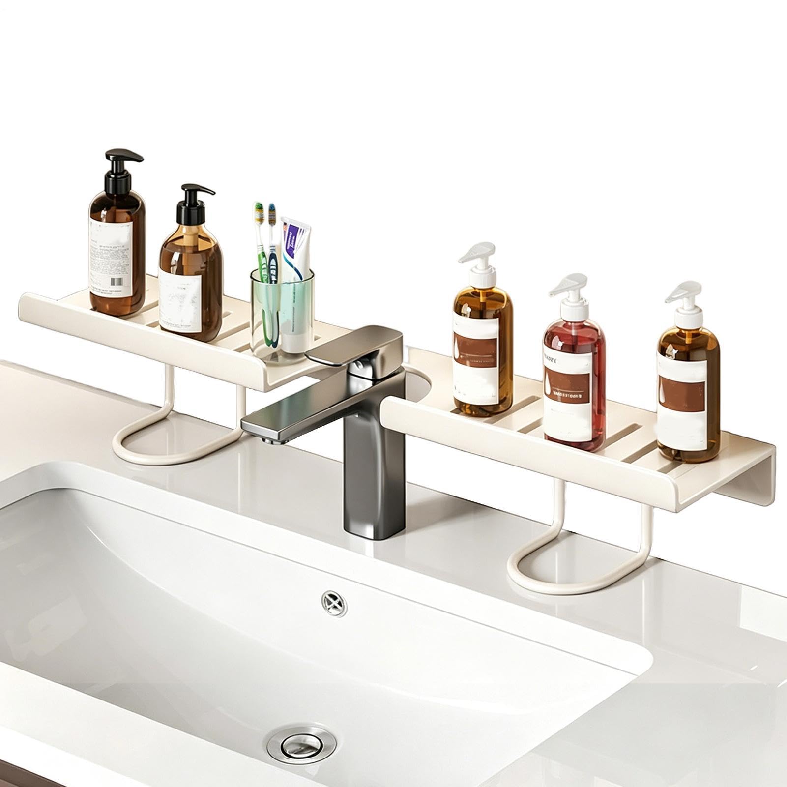 Étagère de rangement pour robinet en acier carbone sans perçage pour évier