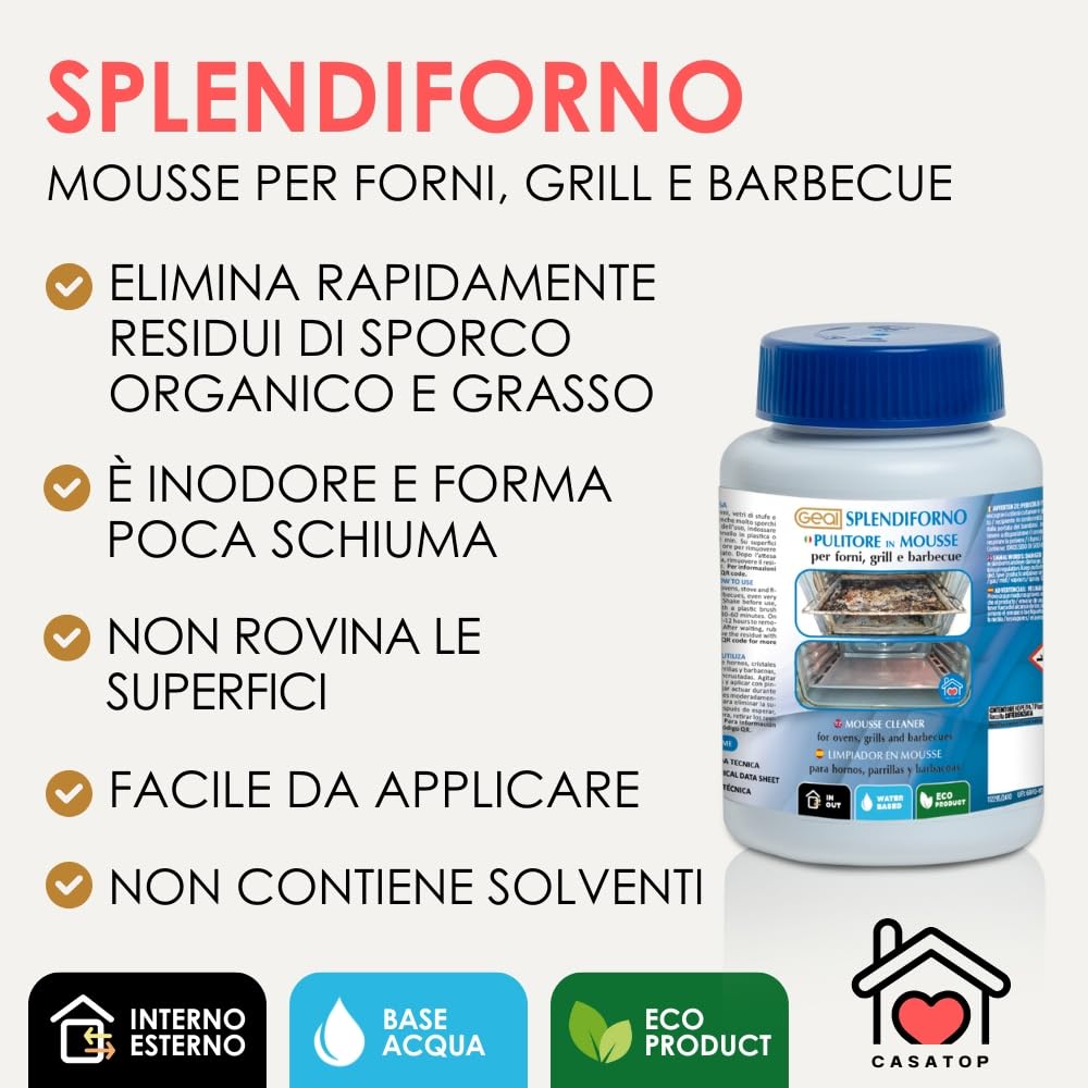 GEAL Splendiforno. Mousse per forni, grill e barbecue. 700 Grammi