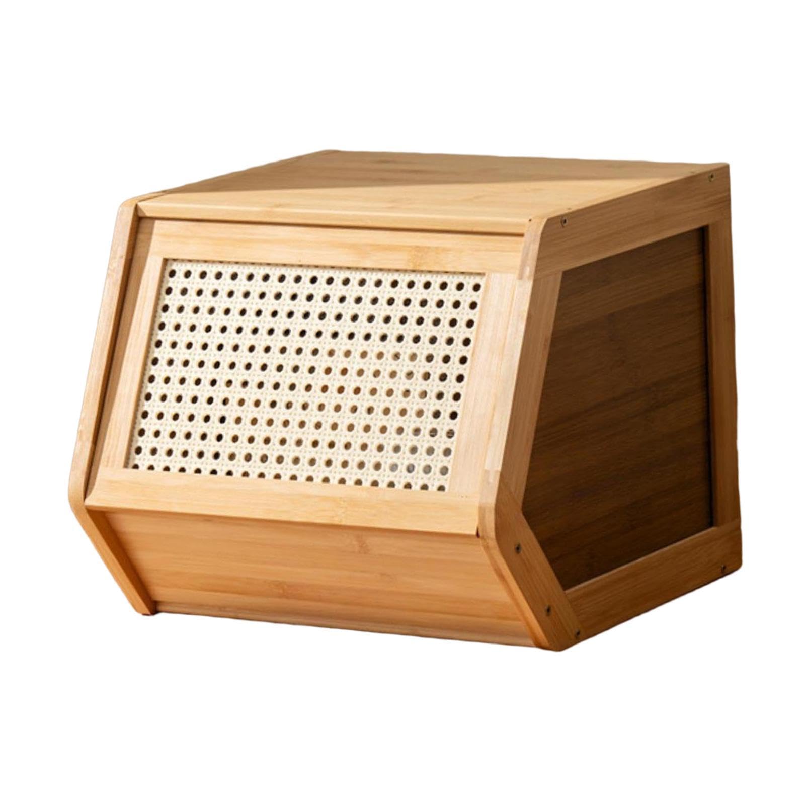 predolo Armoire de Rangement En Bambou, Pratique, élégante et Tendance, avec Porte, Organiseur de Collations pour Livres, Salon, Jouets, Placard, Bureau, Bois 35cmx30cmx31cm