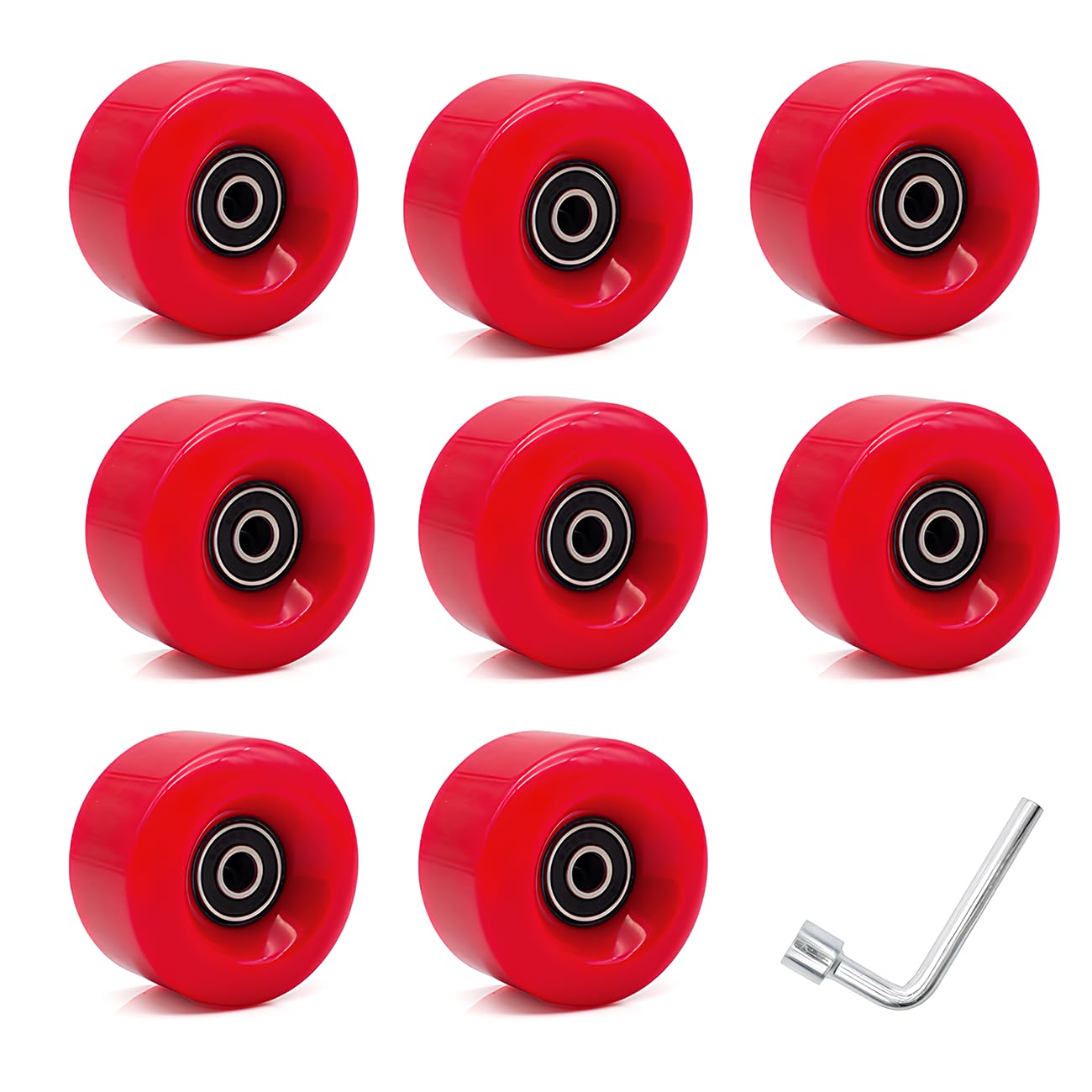 Lot 8 Roues Rechange pour Patins à roulettes d'intérieur 82A 58 mm x 32 mm PU résistant à l'usure, Accessoires pour Patins à roulettes à Double rangée