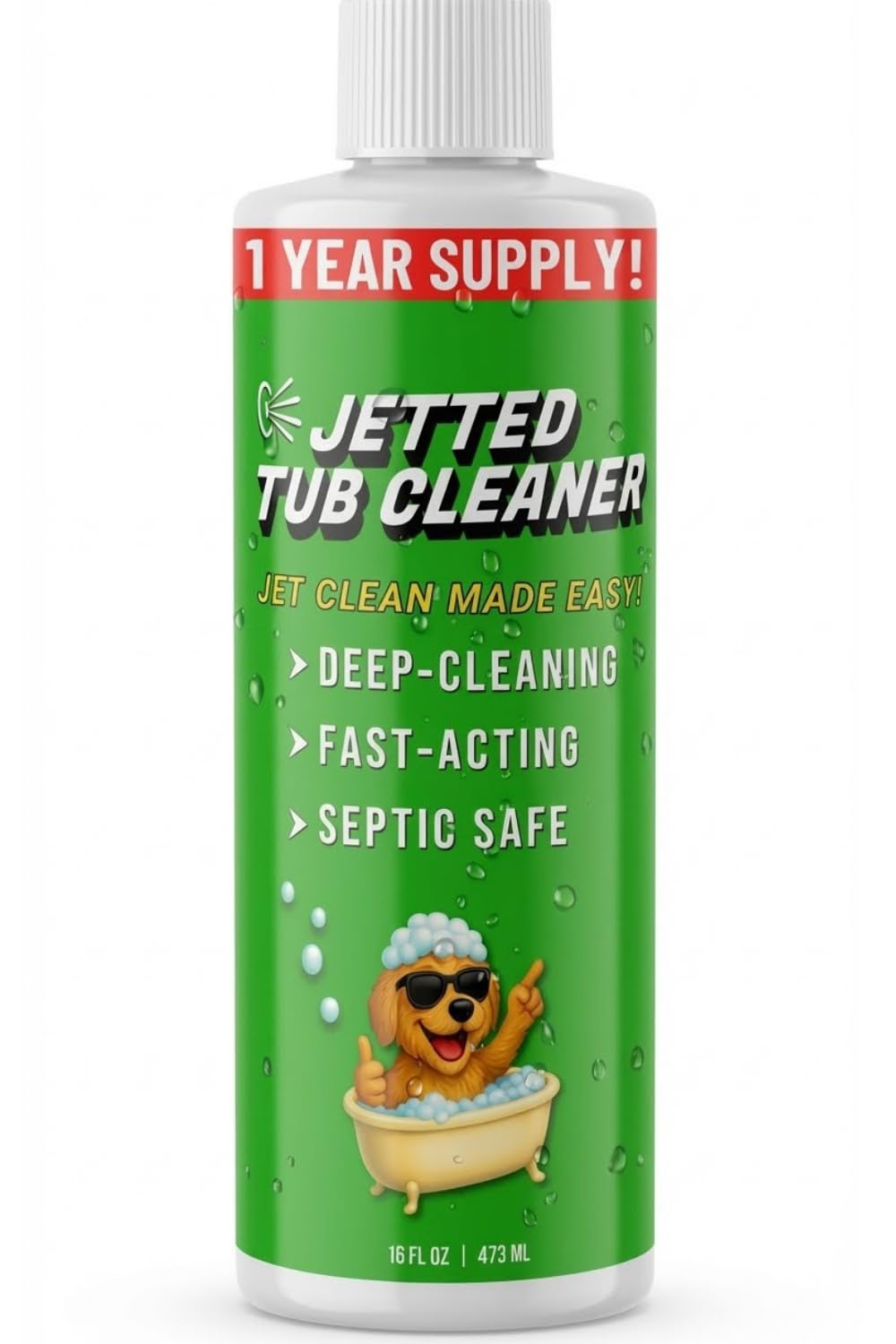 Jetted Tub Cleaner for Whirlpool Jacuzzi Baths Deep Jet Line Pipe Flush Formula Removes Yuck Buildup Residue Heavy
