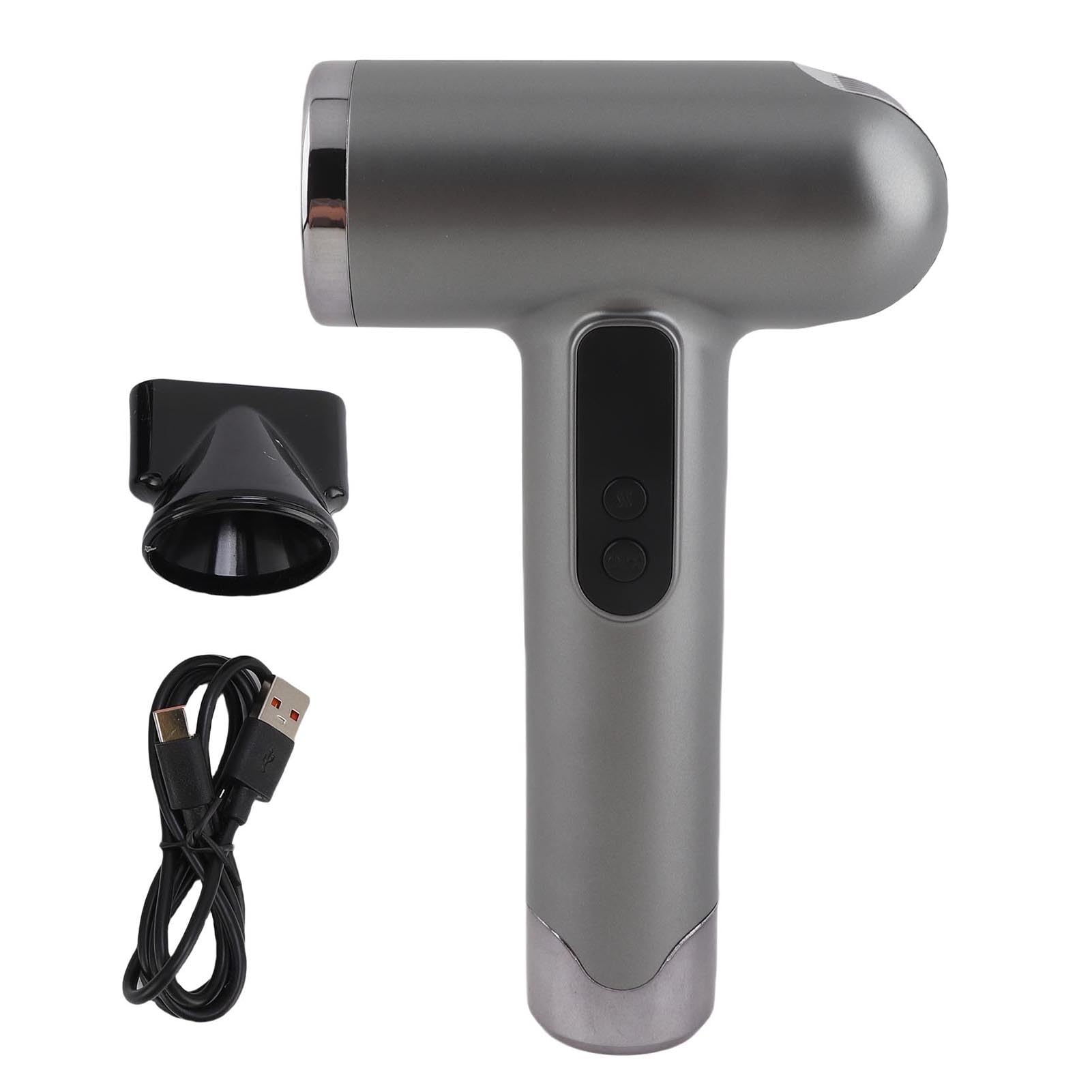 Kabelloser Haartrockner, Bürstenloser Motor mit 100.000 U/min, Schnelles Trocknen Unter 45 DB, 3 Geschwindigkeitsstufen, Magnetischer Düsenaufsatz, 6 X 2500 MAh, 8 Stunden (Grau)
