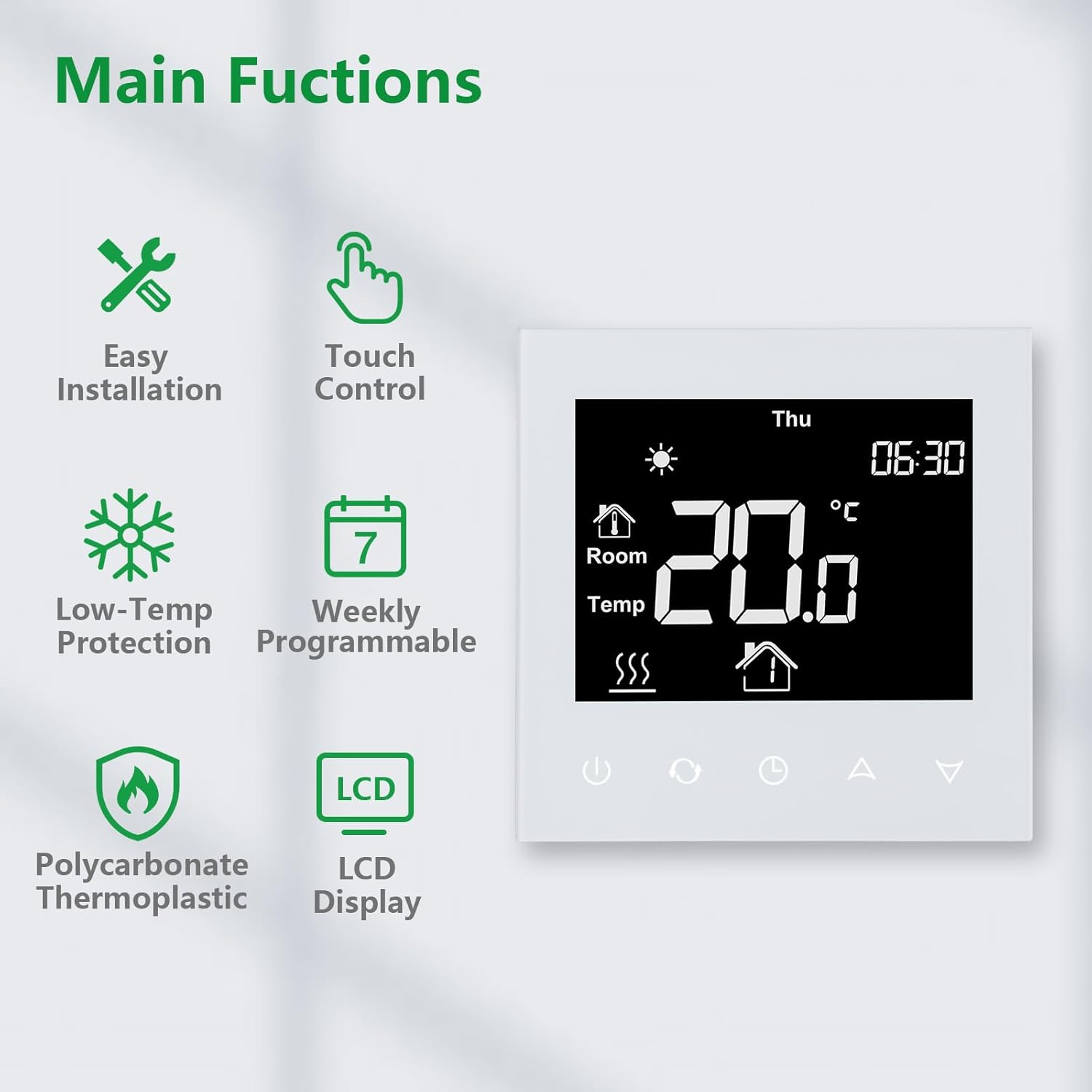 Wengart WG505 Digital Thermostat wiring diagram