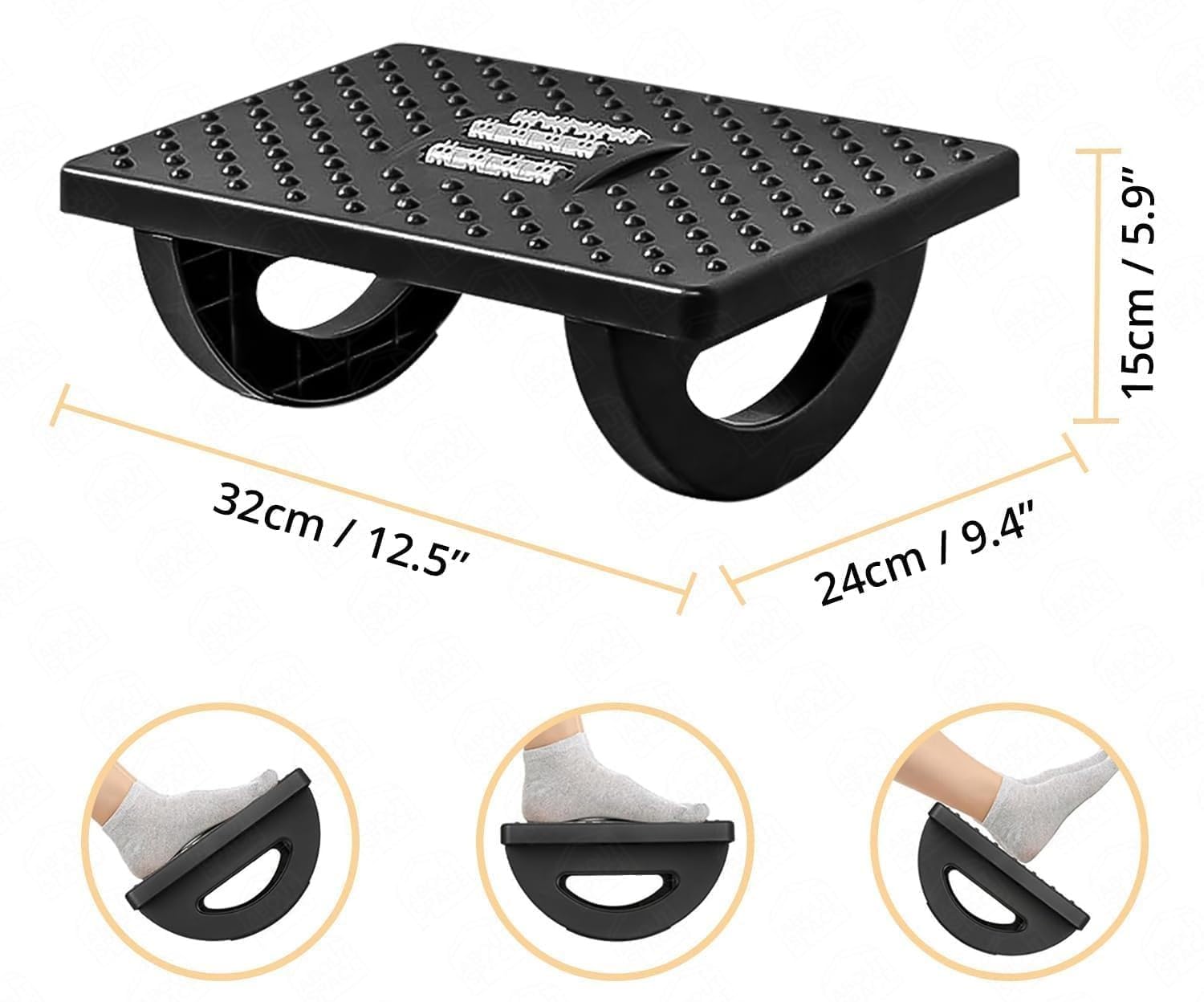 DKRIVA Foot Rest for Office Chair with Acupressure Points and Roller | Ergonomic Footrest for Office Desk | Foot Rest Under Table | Foot Stool for Home, Office Table, and Sofa (Unbreakable, Non-Slip Legs) (PACK OF 1)