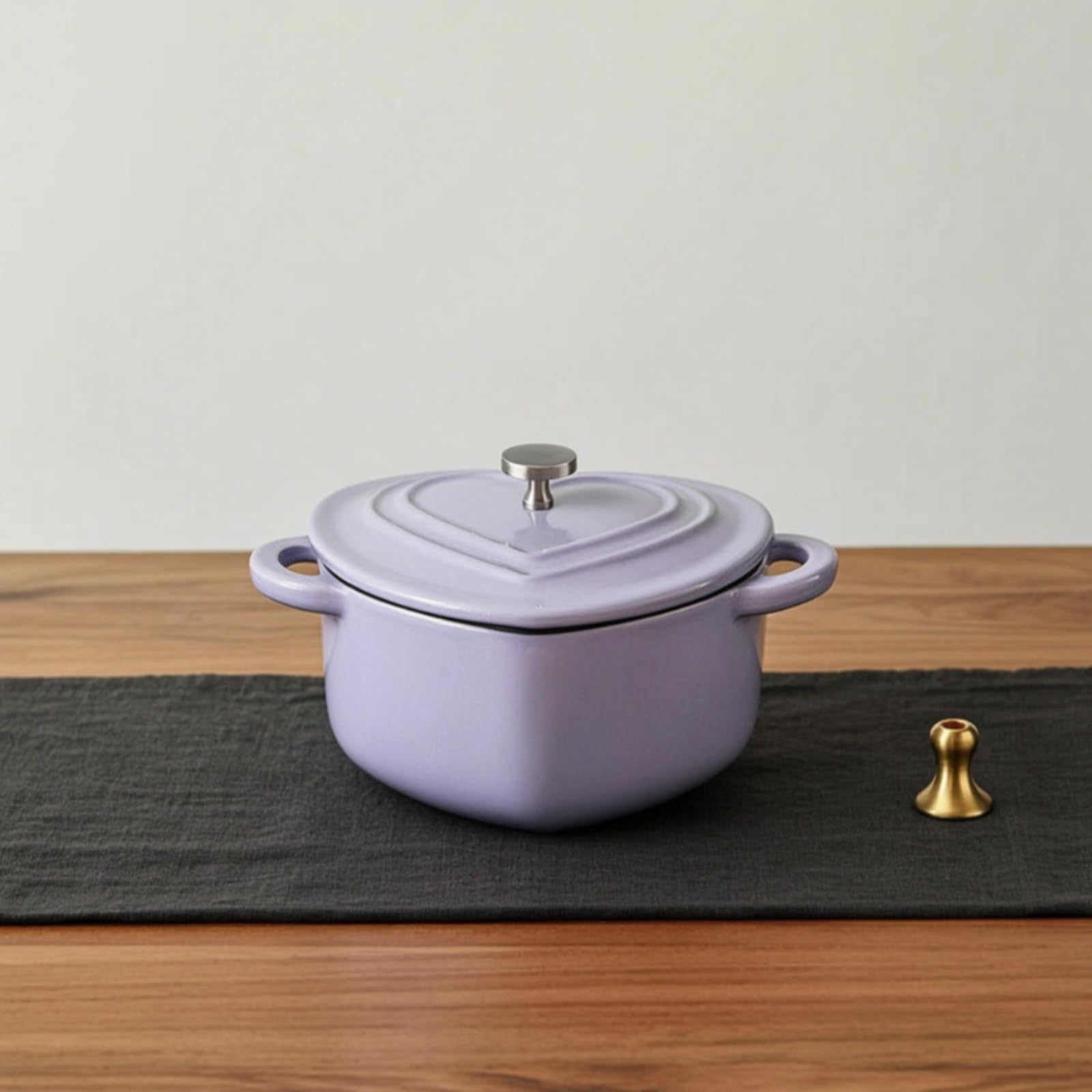Pentola in Smalto a Forma di Cuore Casseruola Padellino Antiaderente Versatile per Fornelli E Preparazioni Quotidiane Adatta per Colazioni Bevande Calde Contorni Casa, Red