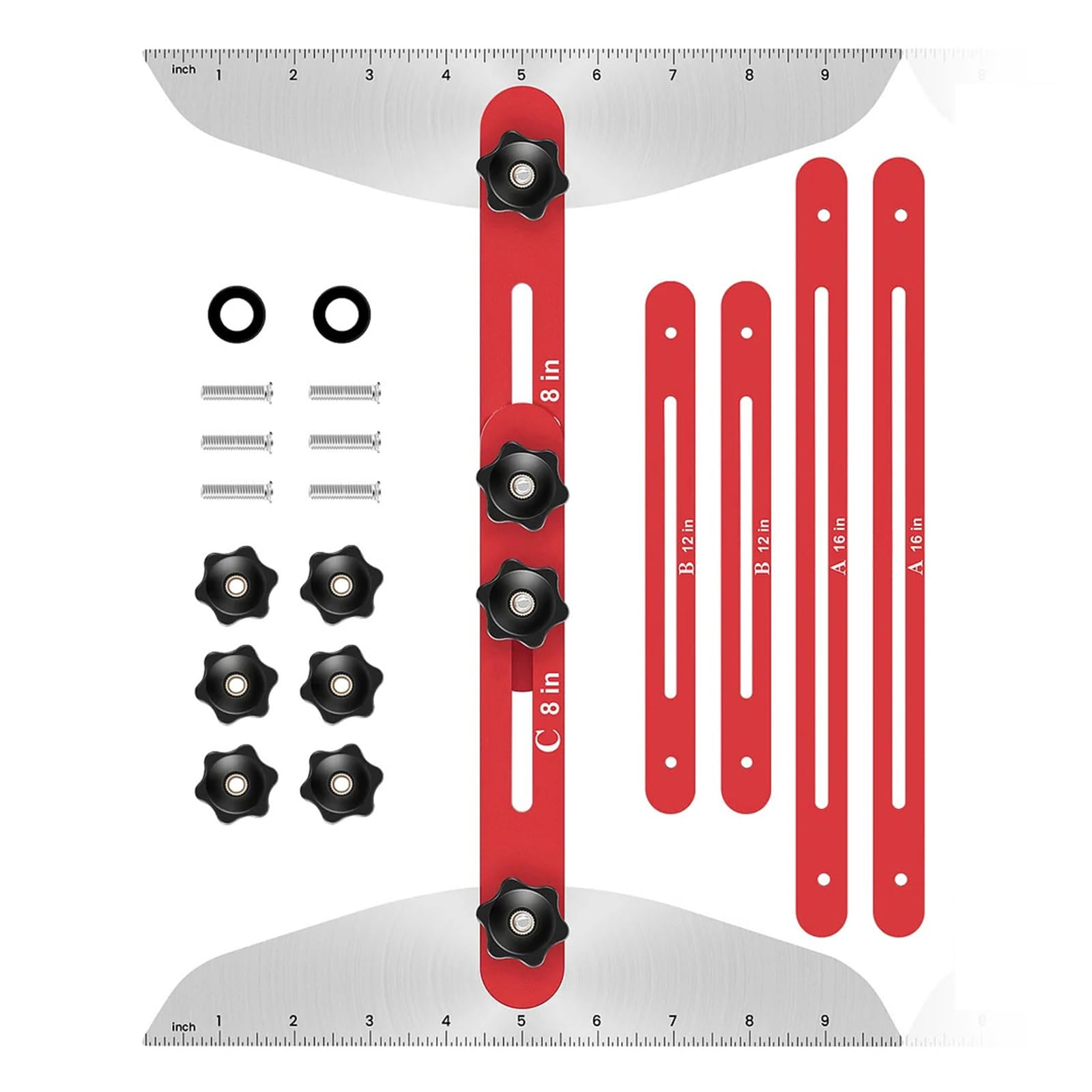 Outil de mesure multifonction en aluminium pour marches d'escalier de 25,4 cm à 134,6 cm