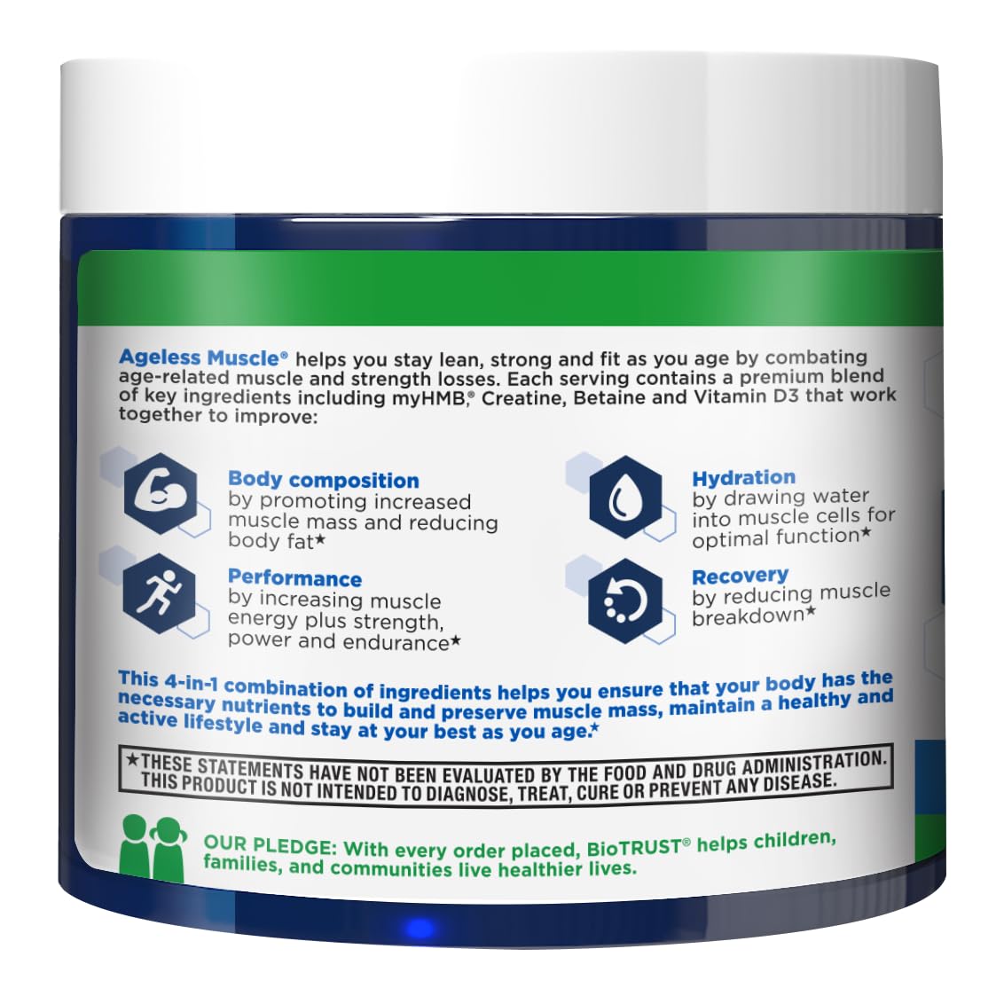 BioTrust Ageless Muscle Builder Unflavored - Creatine, HMB & D3 30 Servings — Amazon image 8