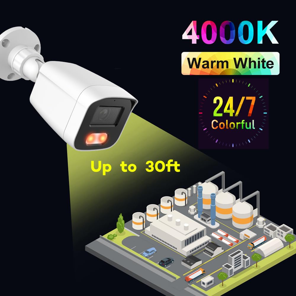 honic 24/7 Full-Color 5MP HD TVI/AHD 4MP CVI Wide Angle Waterproof Bullet Analog CCTV Camera