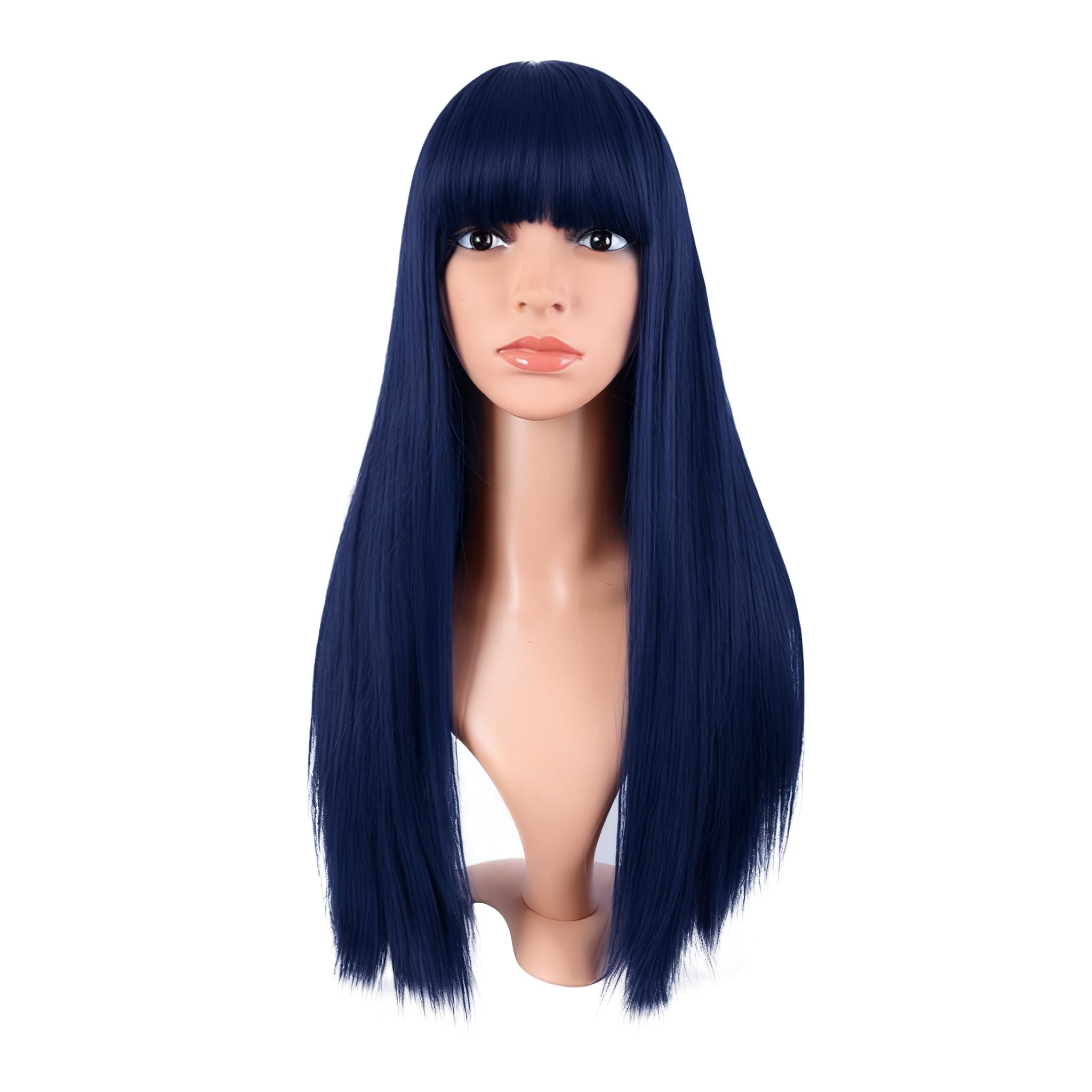 MapofBeauty 28 Pulgada/70 cm Largo Wavy Pelucas Middle Part Sintética Fibras Rizo Cabello Reemplazo Peluca Para Fiesta de Cosplay Diario (Naranja) — view 12