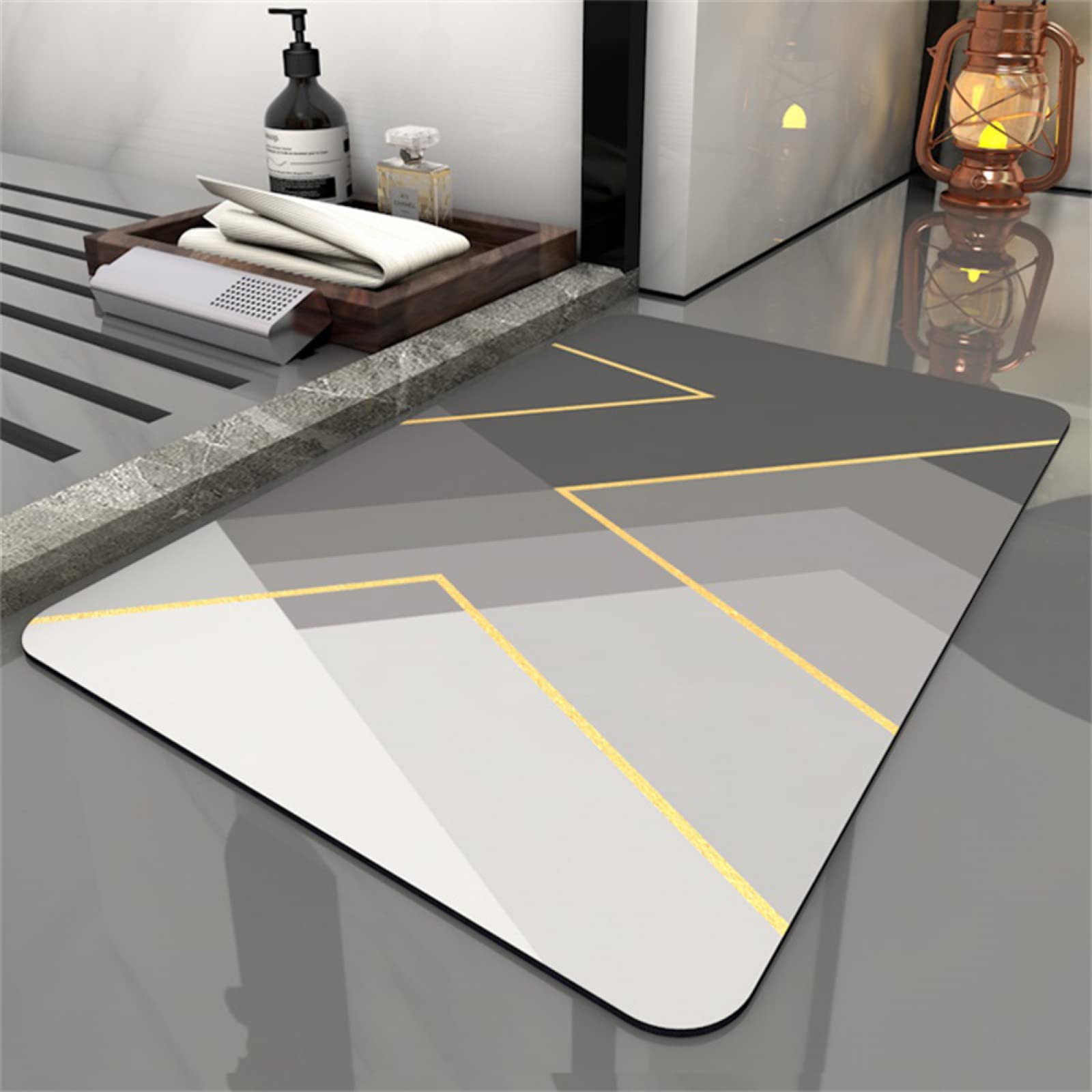 Tappeto Bagno, Tappeto Bagno Antiscivolo, Tappetino da Bagno, Tappeti Bagno, Tappeto Doccia Assorbente, Tappeti Tappetino Bagno Antiscivolo, Tappeto Lavabile in Lavatrice, Multicolore 60x100cm AJ7378