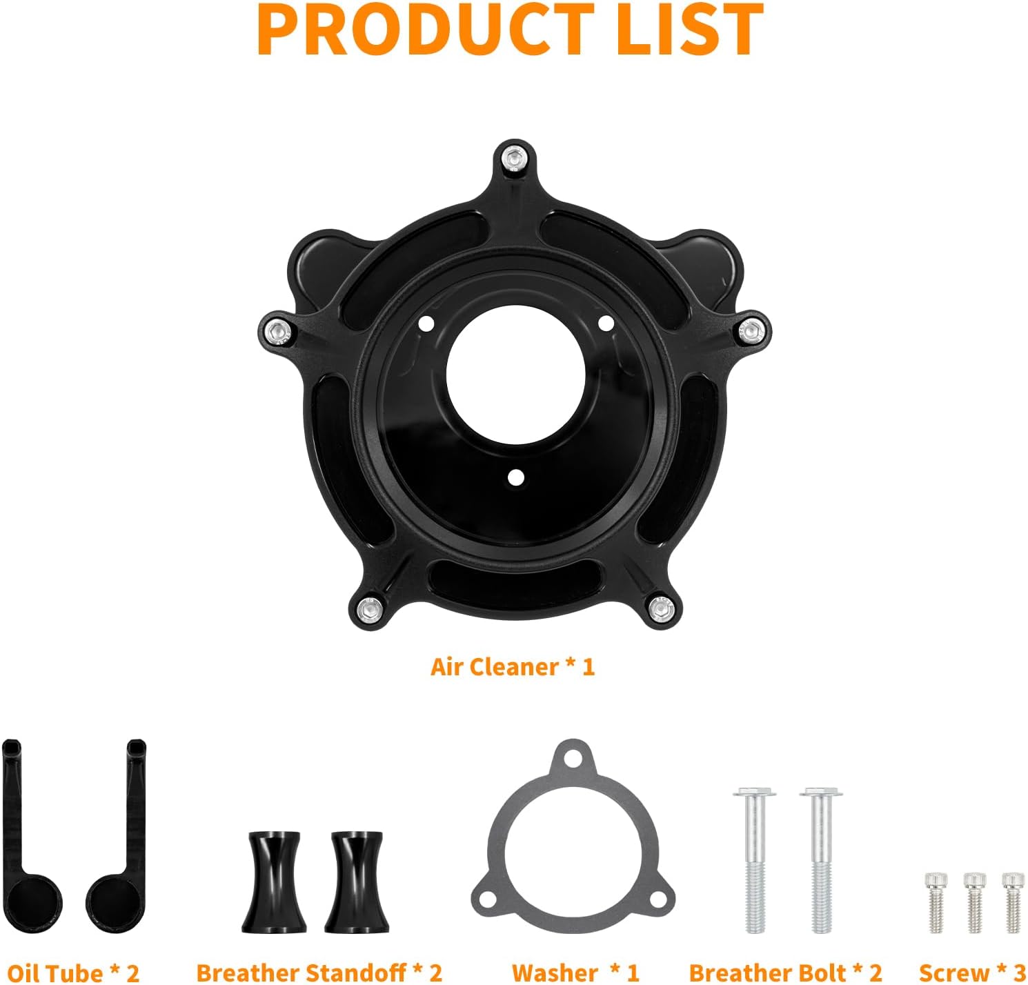 Air Cleaner Filter Intake Aluminum Fit for Harley Touring Road King Street Glide Softail Sportster XL Dyna (Black Housing Grey Element, C For Touring 08-16,Softail 16-17,Trike 08-16)