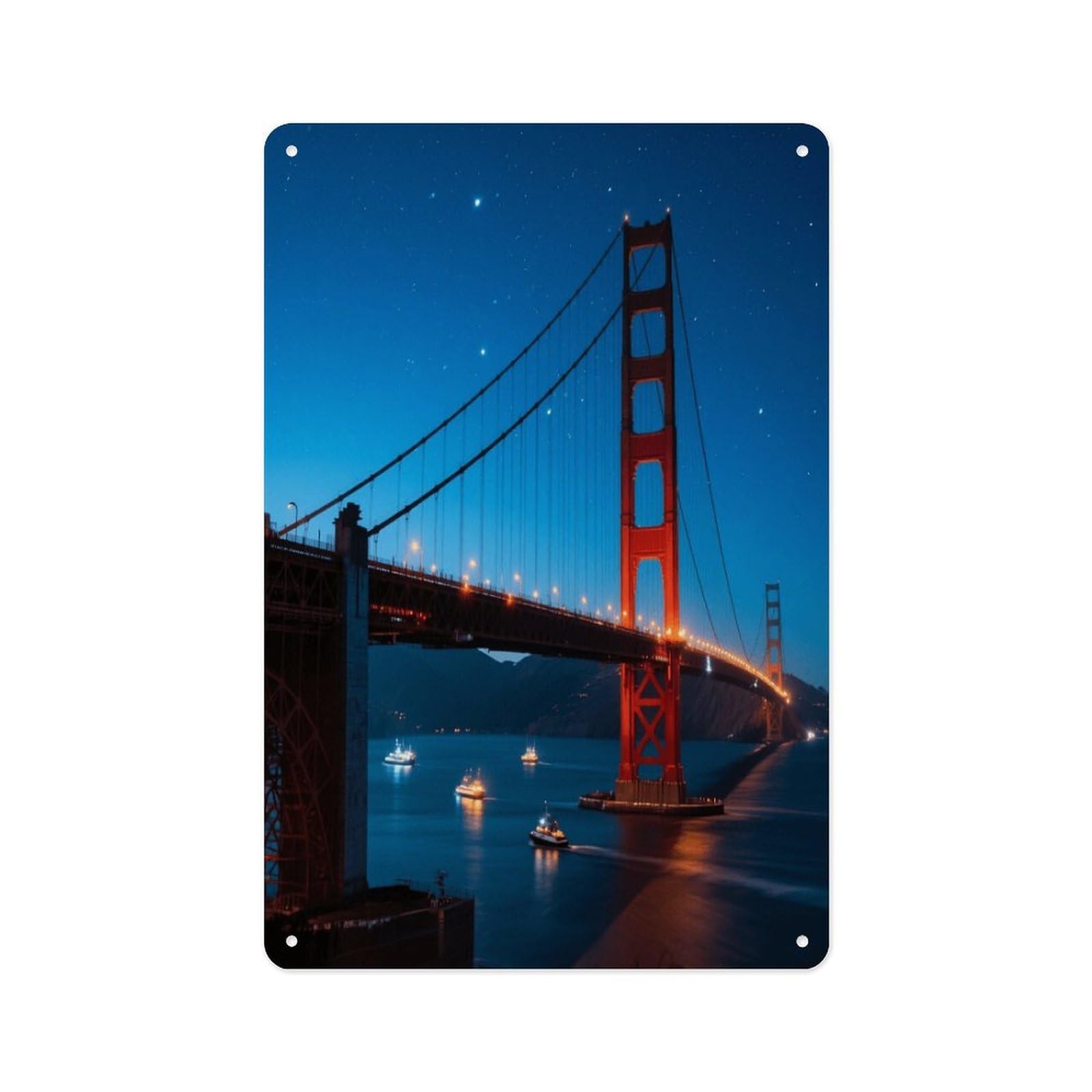 Fekiloot Style Golden Gate Bridge Wall Decor Metal Signs Tin Signs Poster