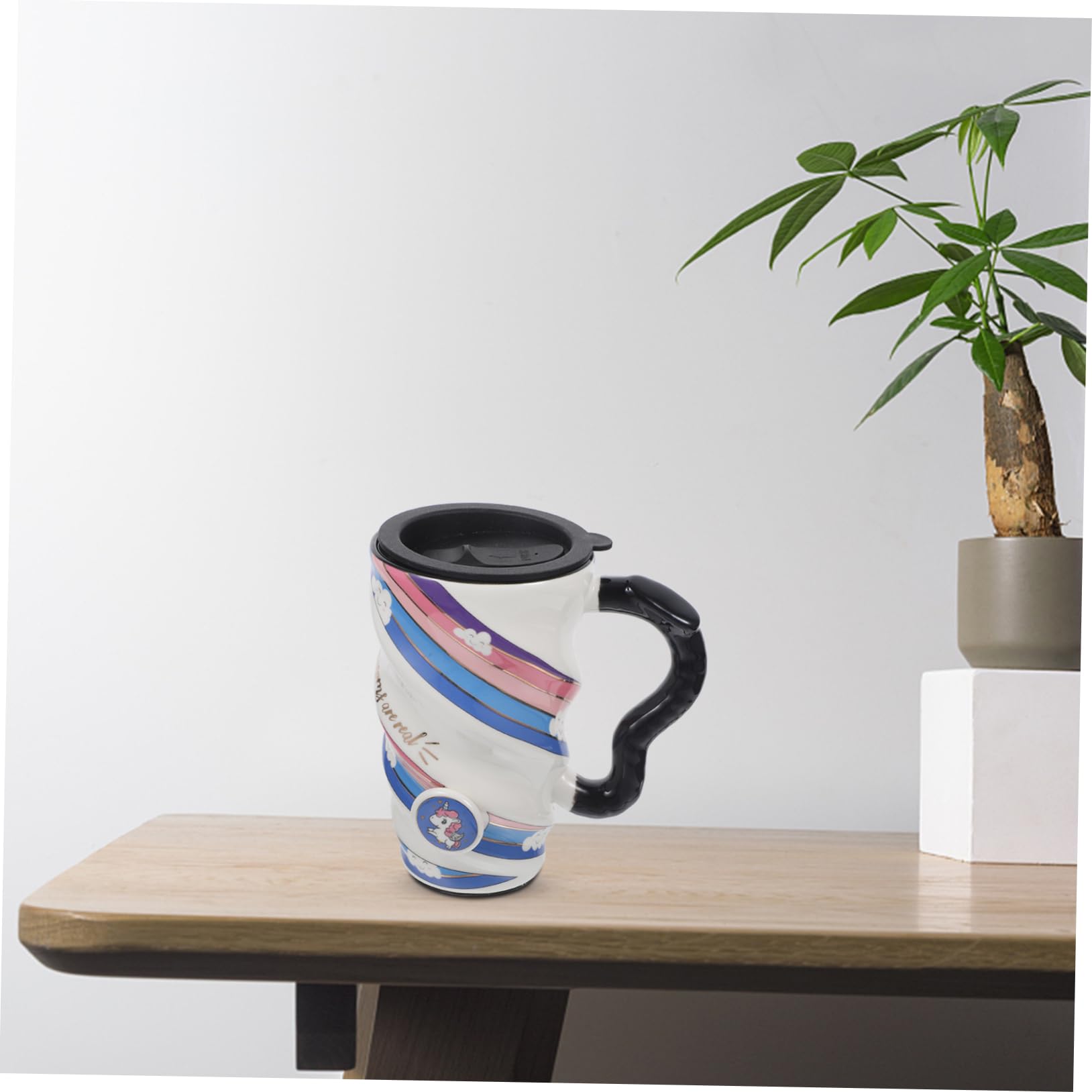 Alipis Tazza da Caffè con Coperchio Divertente Design in Ceramica per Ragazzi E Ragazze Tazza da Tè Riutilizzabile Stili multipli