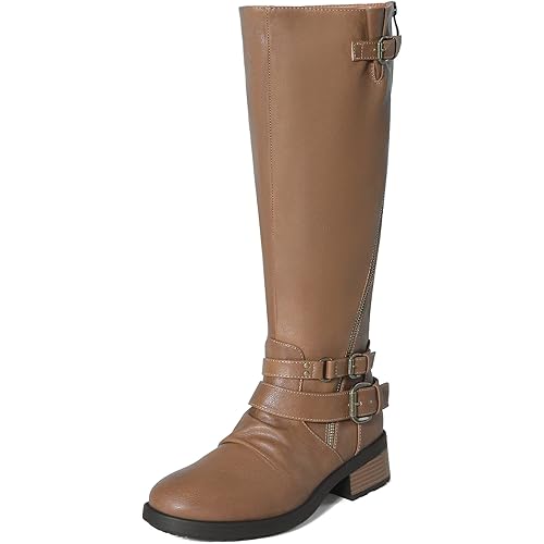 DREAM PAIRS Women's Knee High Riding Boots Wide Calf