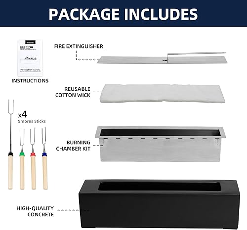 Miniatura 5 de Fogata de mesa grande con kit de fabricante de olores, cuenco portátil para hoguera, hoguera de mesa, mesa al aire libre, chimenea interior, mini