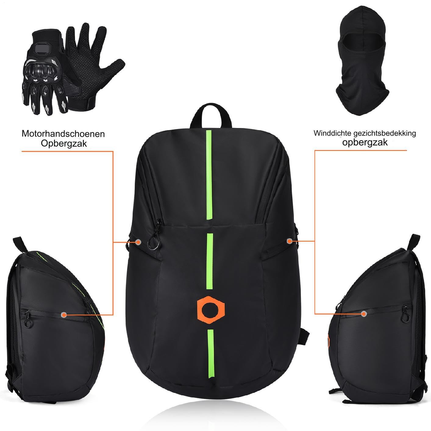 Zaino per caschi - borsa per ingranaggi, conservazione da equitazione | Supporto per casco resistente con design impermeabile, pacchetto moto riflettente, registrazione da viaggio di grande capacit
