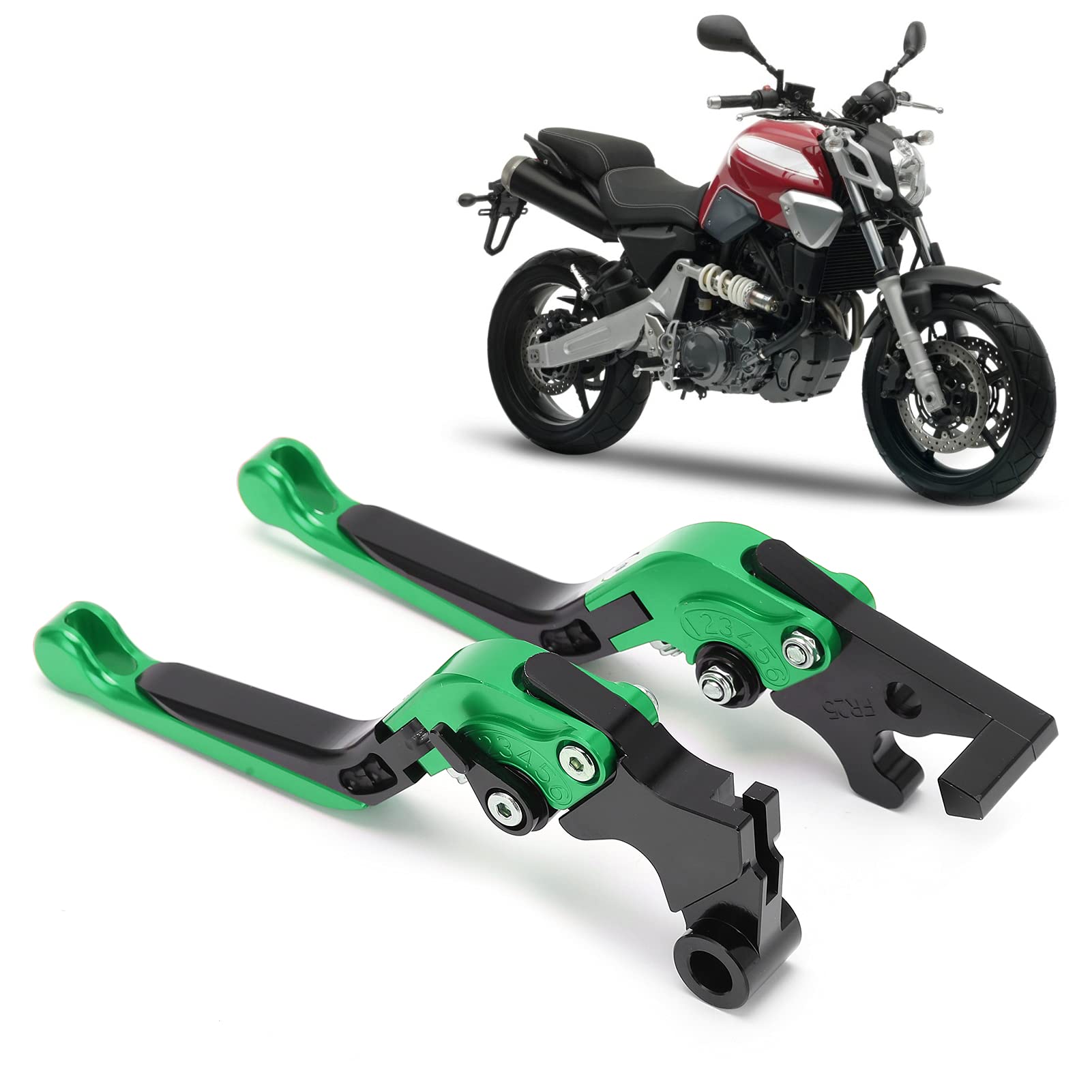Leva della Frizione, Manico del Freno per Bici Leve Freno Bici di Sostituzione Leve Freno Regolabili Leve Frizione CNC Alluminio Alluminio Freno Frizione Controllo per MT25 MT -03 R25 R3 (BLACK)