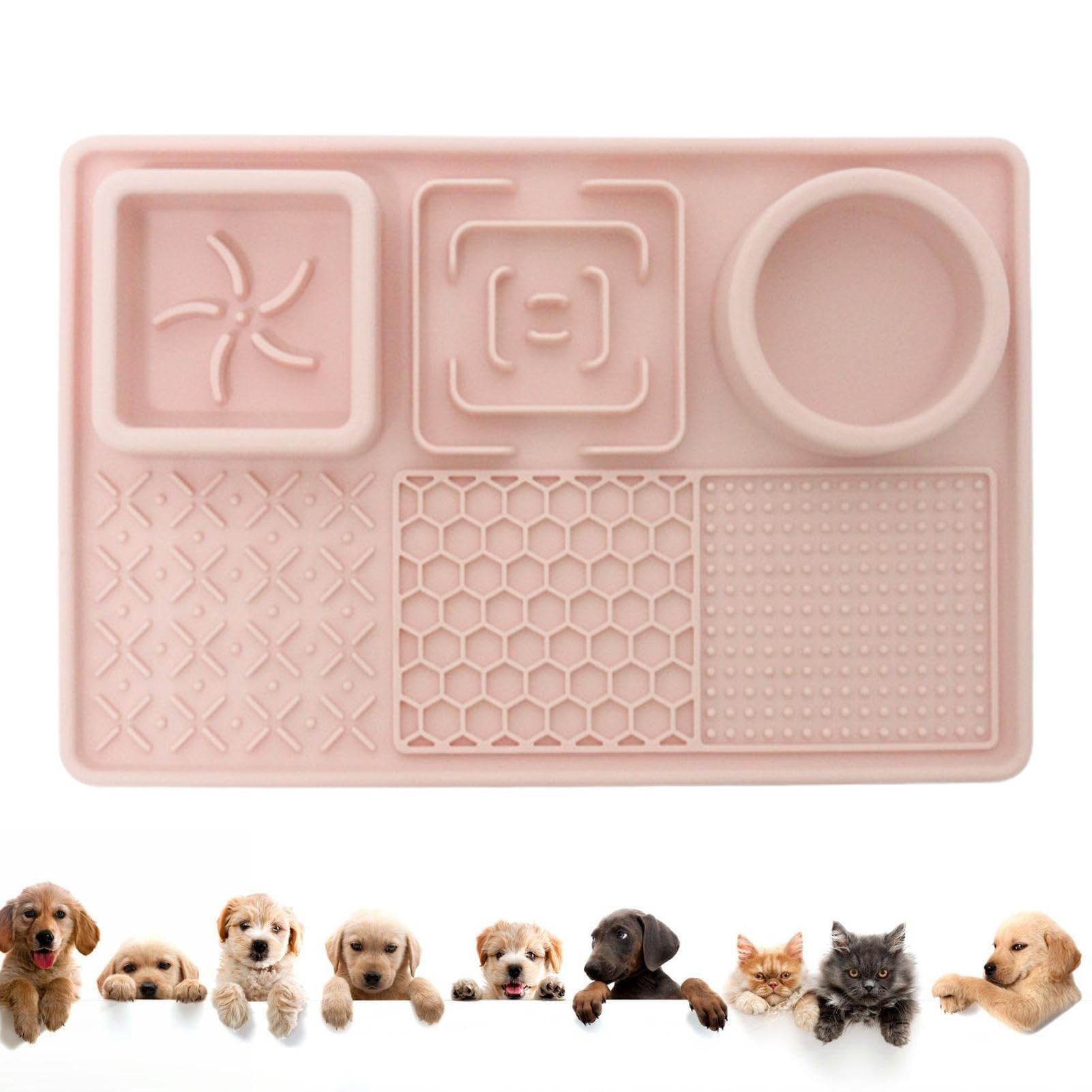 Li? Mat?, Hufeisen zum Saugnäpfchen Silikon? Langsamfütterung Matte für Leckschale Mi?kka, Safe, Mehrfach-Hundchen Katzen Tier?Haustier Devilish