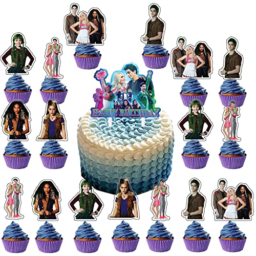 25Pcs Zombie Cake Decoration 24Pcs Cupcake Toppers 1Pcs Big Cake Topper #TOP4