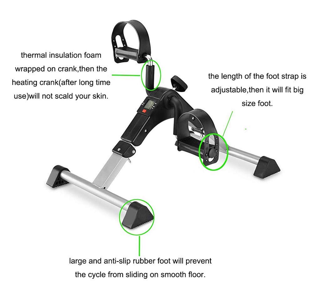 Venditore ambulante Pieghevole Deluxe con Display elettronico, Venditore ambulante di Cyclette per Il Recupero di Gambe e Braccia, Attrezzatura da Palestra per Riabilitazione Fitness per Anziani, PT