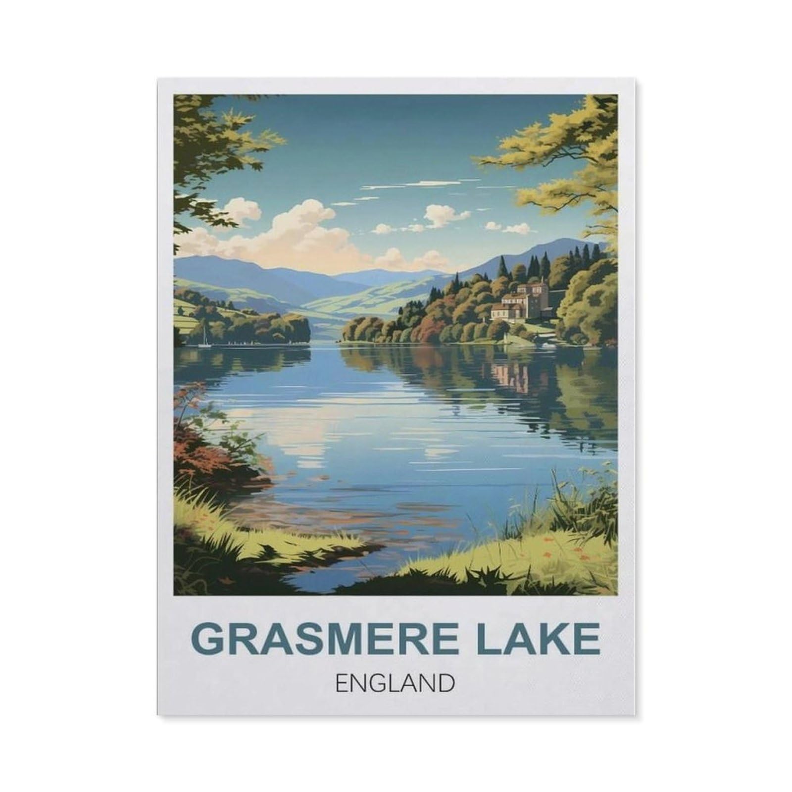 BEAYODKP 5D DIY Diamond Painting，Grasmere Lake England（30 x 40 cm）