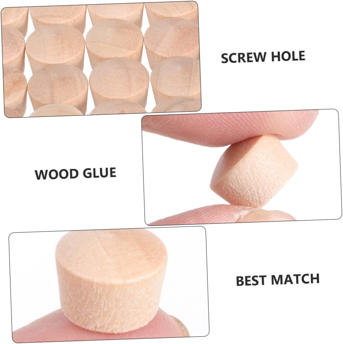 Angoily 900pcs Wood Furniture Plugs Cone Head for Screw Easy Install Decorative