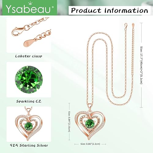 Miniatura 4 de Joyería para mujer, collar de plata de ley 925 chapada en oro rosa para mujer, collar con colgante de corazón, regalo para su esposa, mamá,